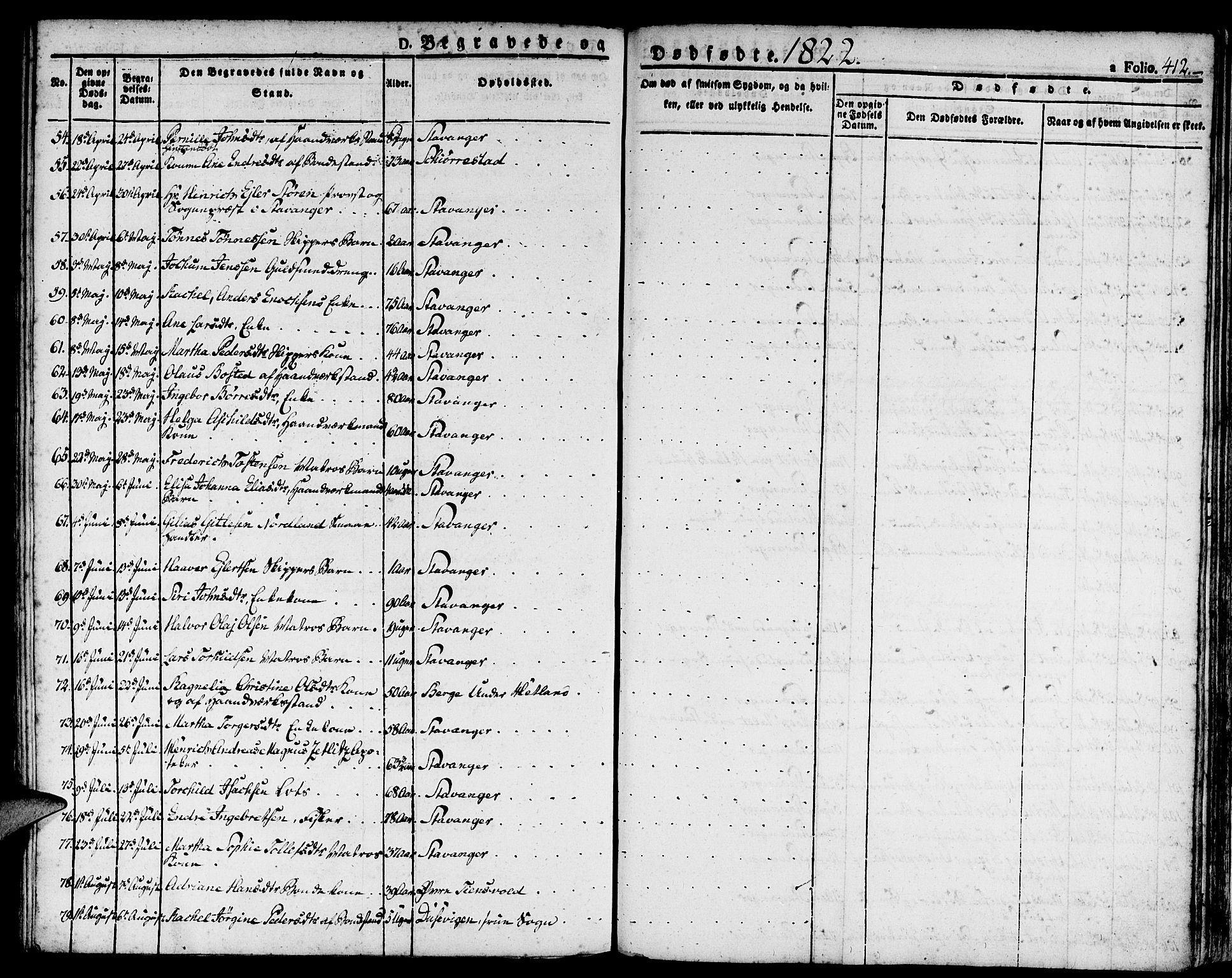 Domkirken sokneprestkontor, AV/SAST-A-101812/001/30/30BA/L0009: Ministerialbok nr. A 9, 1821-1832, s. 412