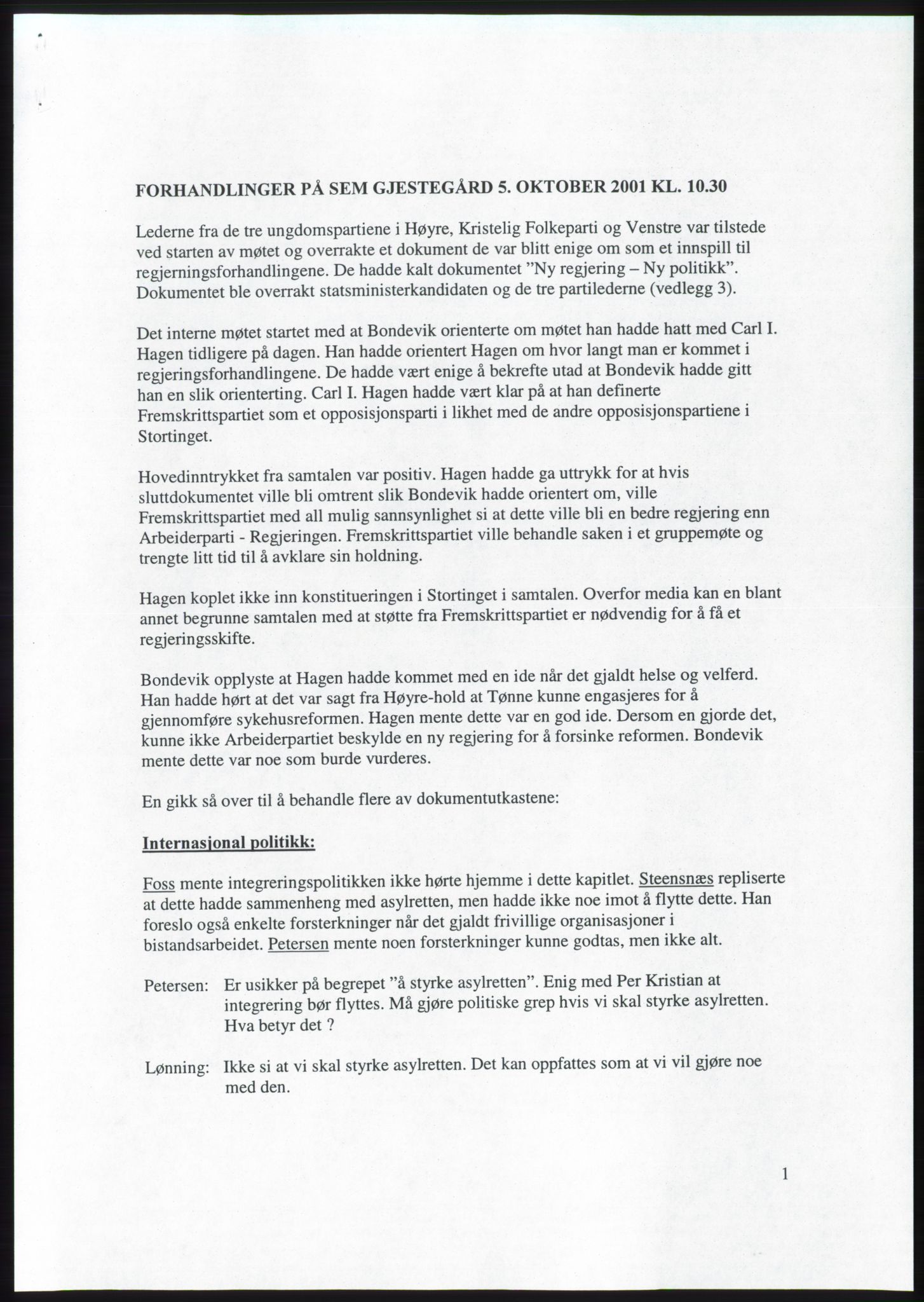 Forhandlingsmøtene 2001 mellom Høyre, Kristelig Folkeparti og Venstre om dannelse av regjering, RA/PA-1395/A/L0001: Forhandlingsprotokoll med vedlegg, 2001, s. 30