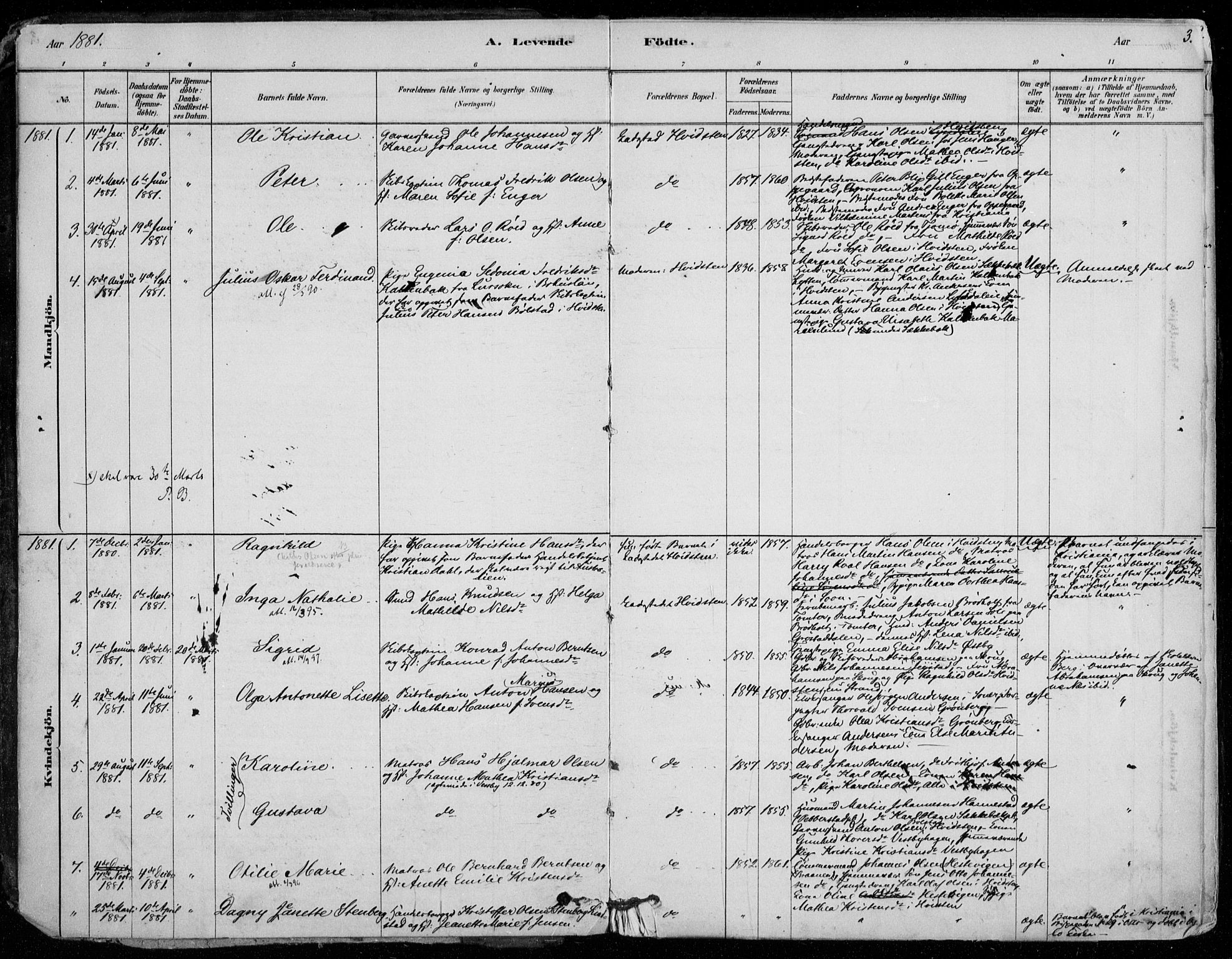 Vestby prestekontor Kirkebøker, AV/SAO-A-10893/F/Fd/L0001: Ministerialbok nr. IV 1, 1878-1945, s. 3