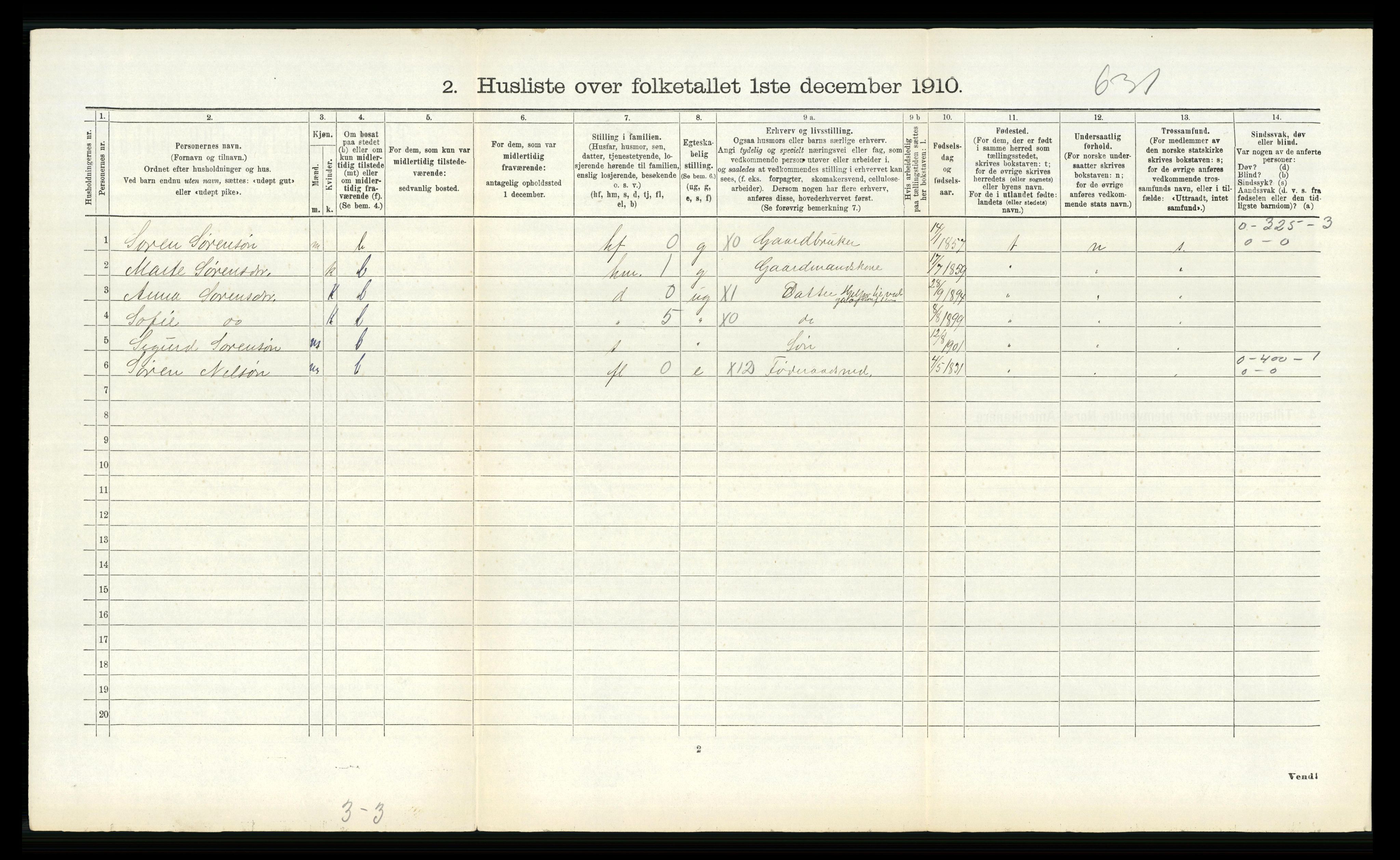 RA, Folketelling 1910 for 1429 Ytre Holmedal herred, 1910, s. 267