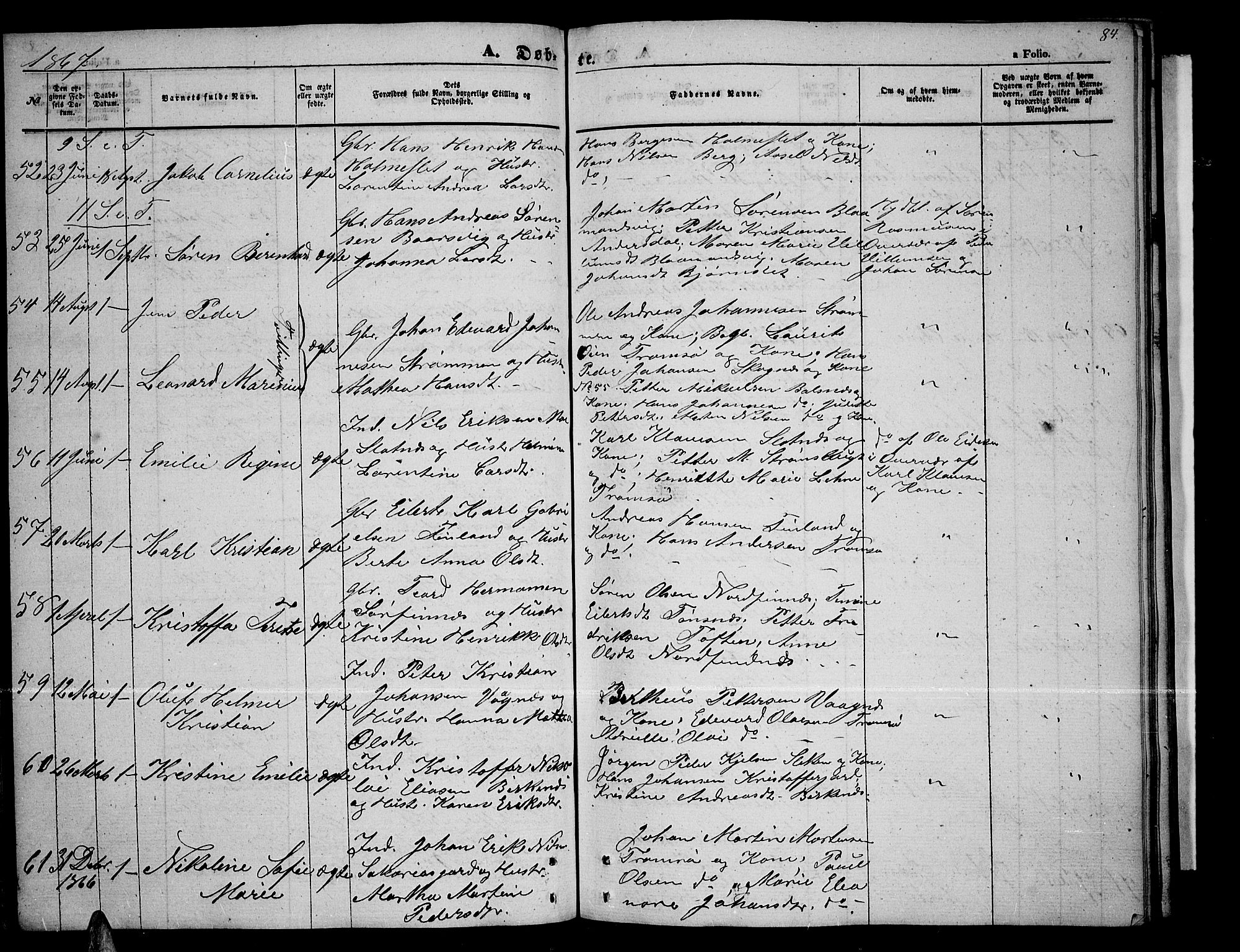 Tromsøysund sokneprestkontor, AV/SATØ-S-1304/G/Gb/L0001klokker: Klokkerbok nr. 1, 1857-1869, s. 84