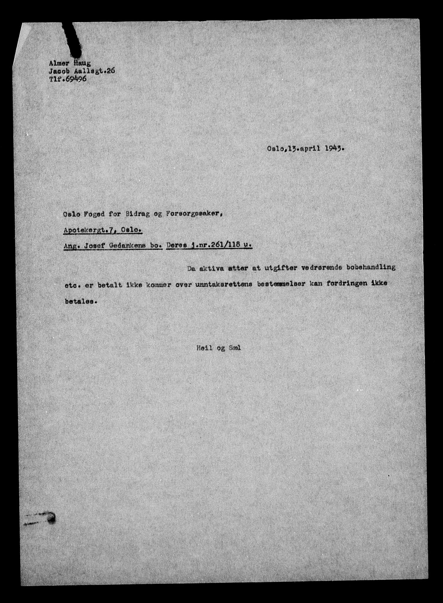 Justisdepartementet, Tilbakeføringskontoret for inndratte formuer, RA/S-1564/H/Hc/Hcc/L0937: --, 1945-1947, s. 235