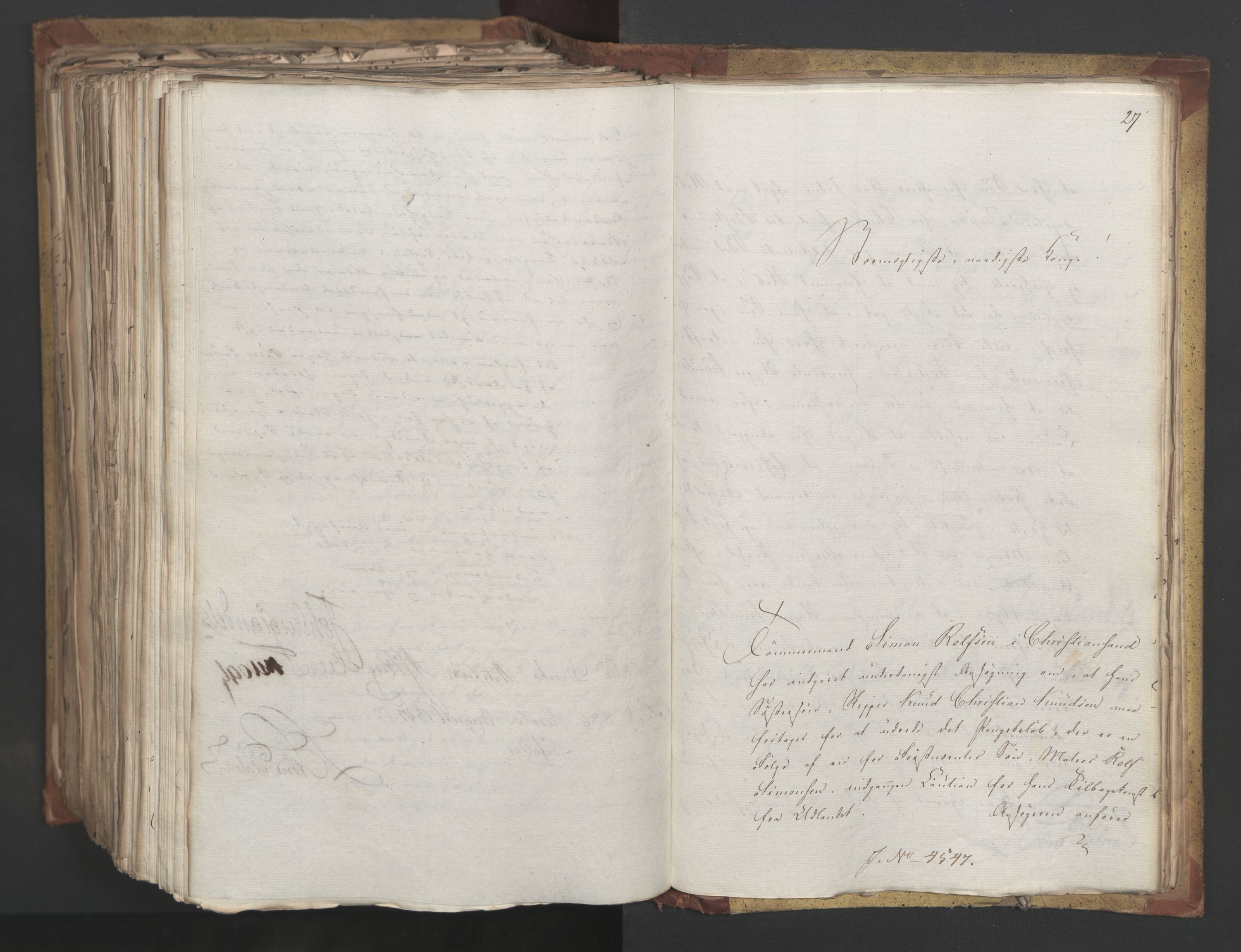 Statsrådsavdelingen i Stockholm, AV/RA-S-1003/D/Da/L0051: Regjeringsinnstillinger nr. 4310-4565, 1827, s. 615