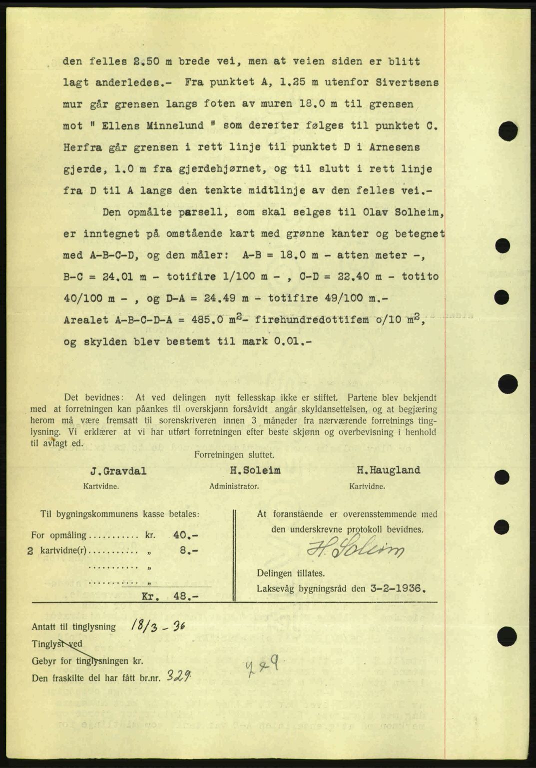Midhordland sorenskriveri, SAB/A-3001/1/G/Gb/Gbk/L0001: Pantebok nr. A1-6, 1936-1937, Dagboknr: 808/1936