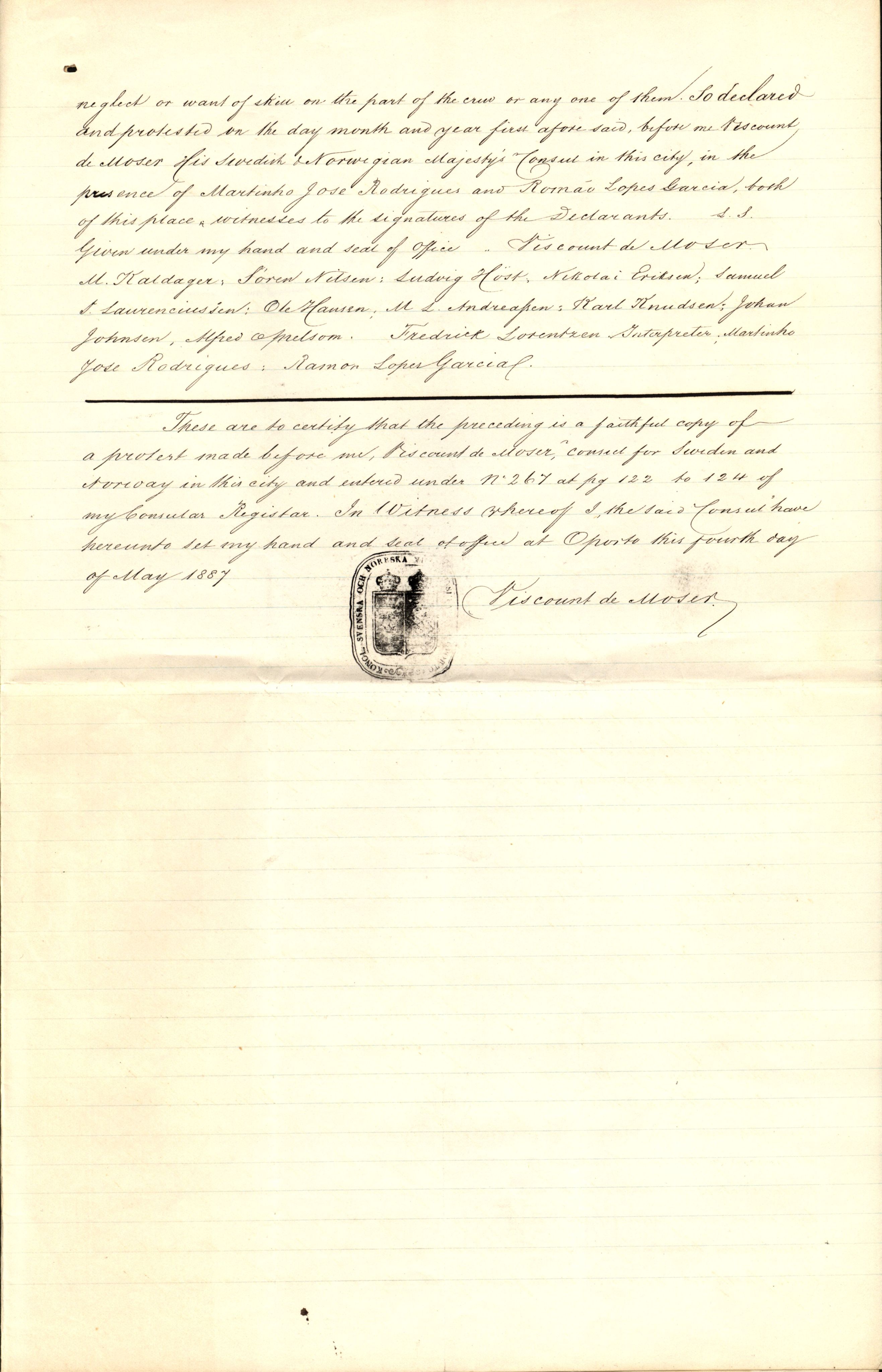 Pa 63 - Østlandske skibsassuranceforening, VEMU/A-1079/G/Ga/L0021/0002: Havaridokumenter / Isbaaden, Ragna, Sylphiden, Nyassa, 1887, s. 37