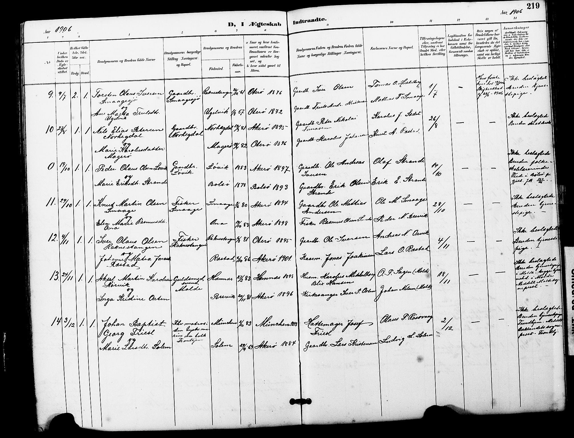 Ministerialprotokoller, klokkerbøker og fødselsregistre - Møre og Romsdal, SAT/A-1454/560/L0725: Klokkerbok nr. 560C02, 1895-1930, s. 219