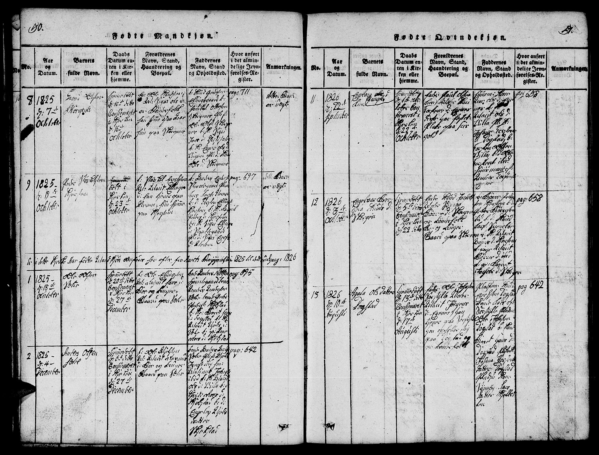 Ministerialprotokoller, klokkerbøker og fødselsregistre - Møre og Romsdal, AV/SAT-A-1454/541/L0546: Klokkerbok nr. 541C01, 1818-1856, s. 50-51