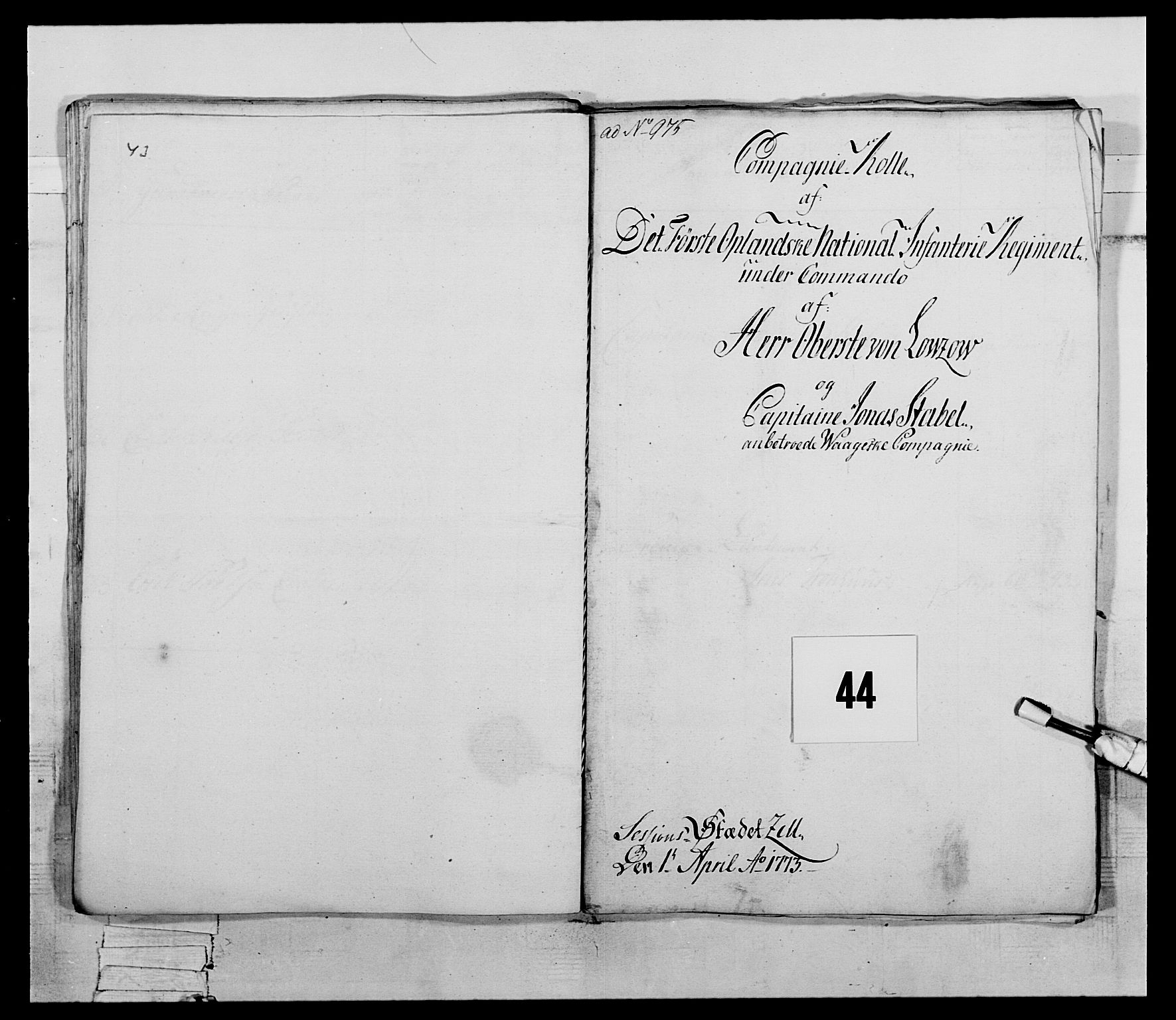 Generalitets- og kommissariatskollegiet, Det kongelige norske kommissariatskollegium, AV/RA-EA-5420/E/Eh/L0058: 1. Opplandske nasjonale infanteriregiment, 1772-1774, s. 507