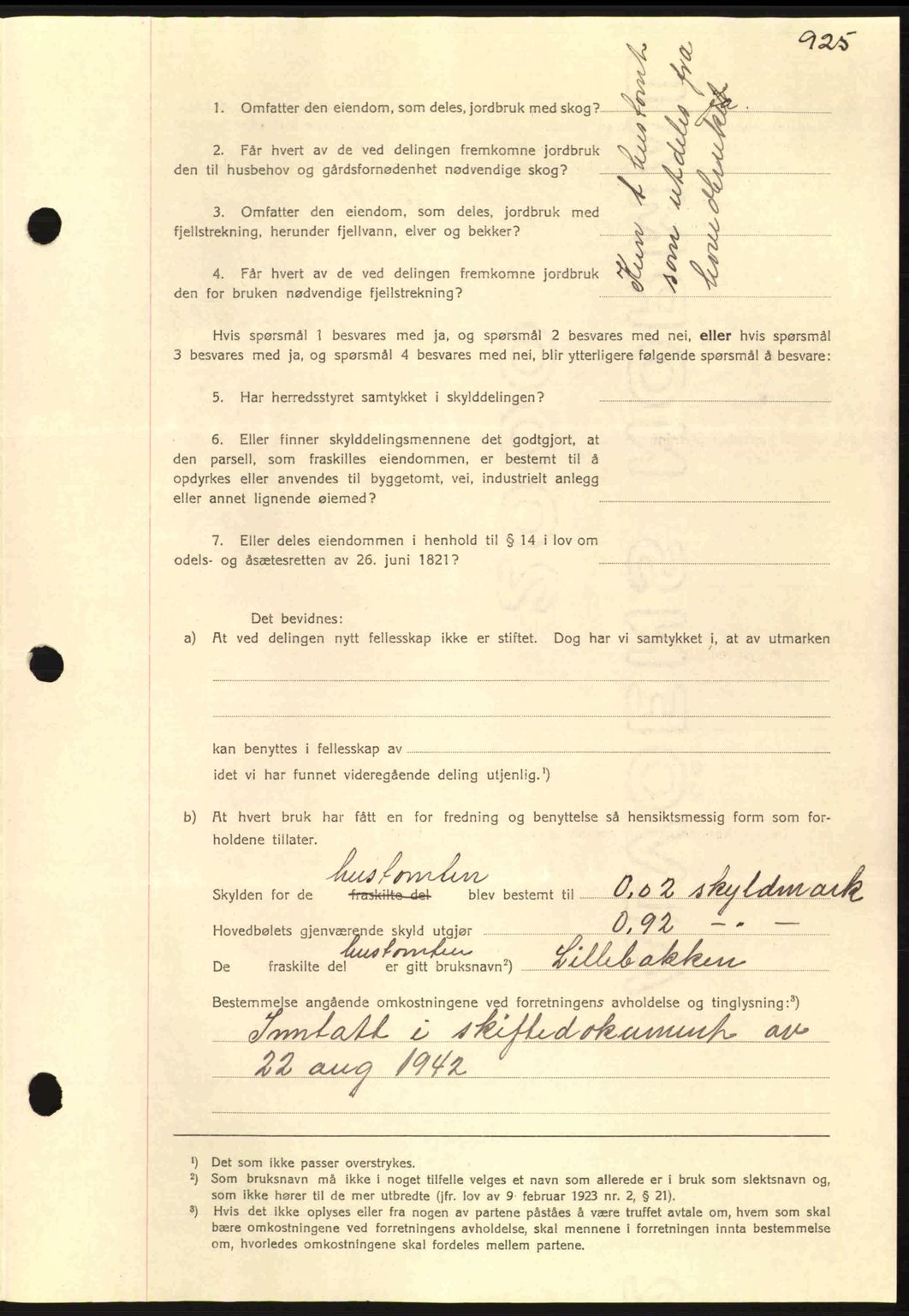 Nordmøre sorenskriveri, AV/SAT-A-4132/1/2/2Ca: Pantebok nr. A93, 1942-1942, Dagboknr: 2613/1942