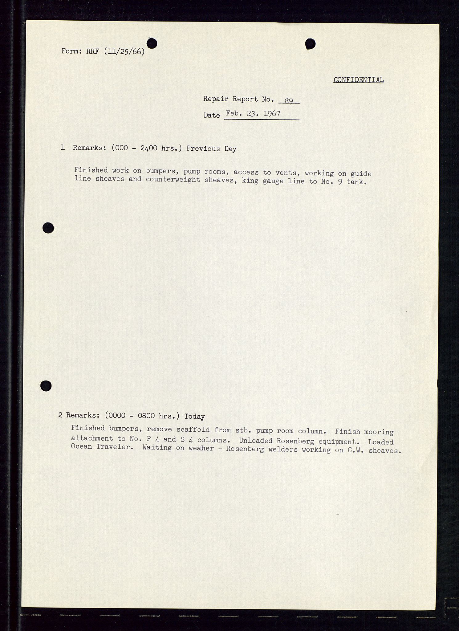 Pa 1512 - Esso Exploration and Production Norway Inc., AV/SAST-A-101917/E/Ea/L0012: Well 25/11-1 og Well 25/10-3, 1966-1967, s. 5