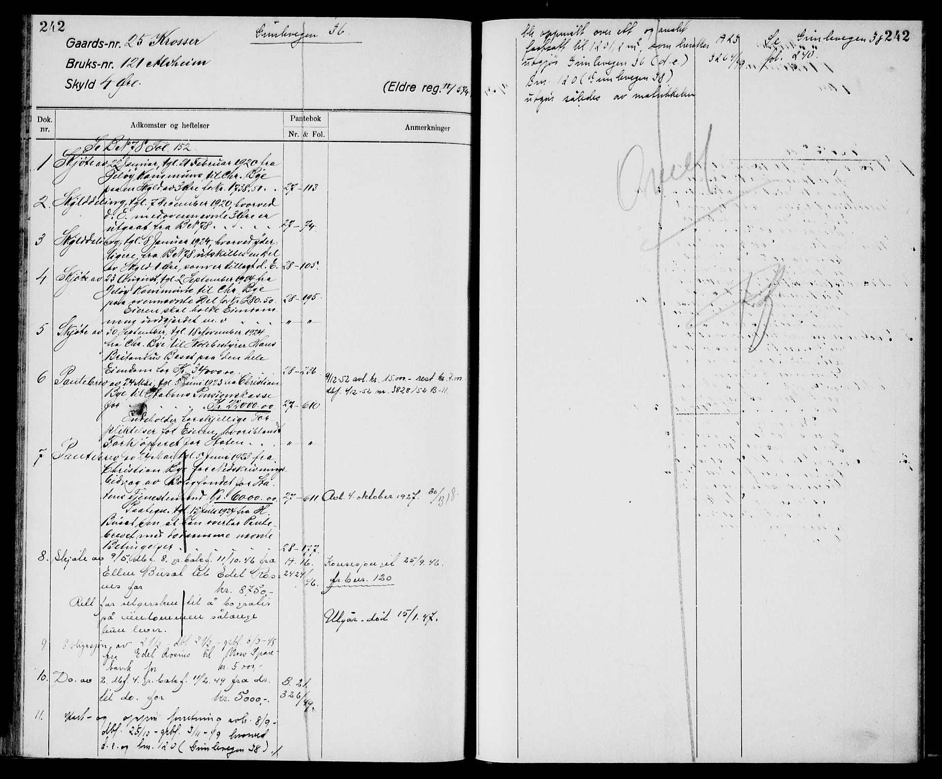 Moss sorenskriveri, AV/SAO-A-10168: Panteregister nr. XI 4, 1864-1961, s. 242