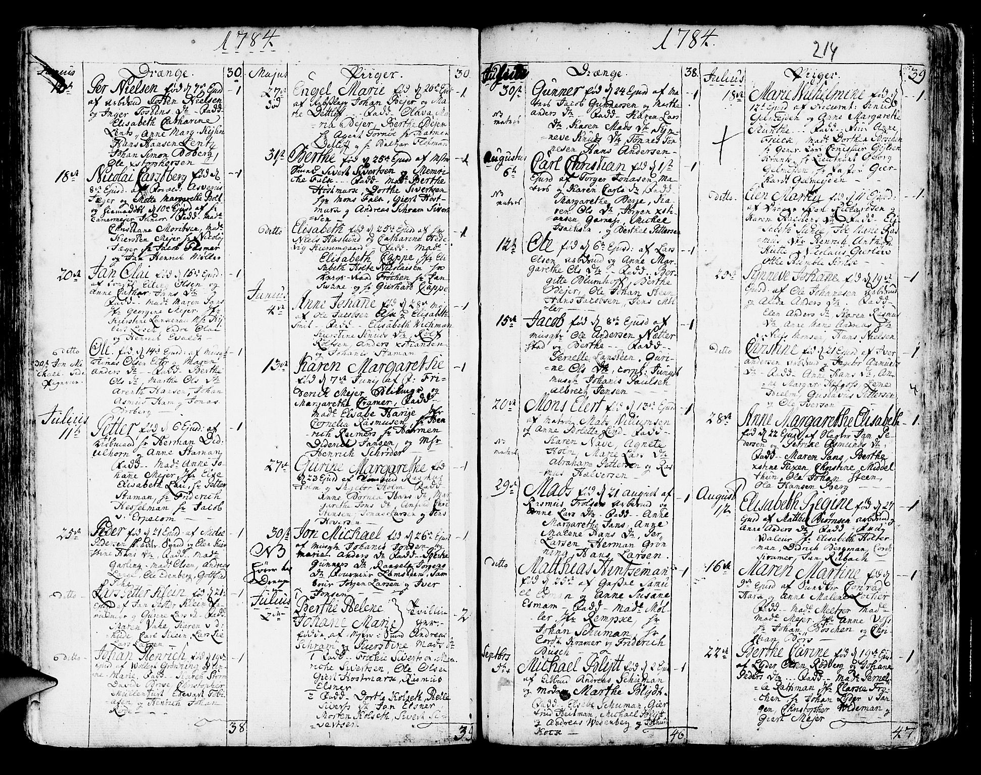 Korskirken sokneprestembete, AV/SAB-A-76101/H/Haa/L0005: Ministerialbok nr. A 5, 1751-1789, s. 214