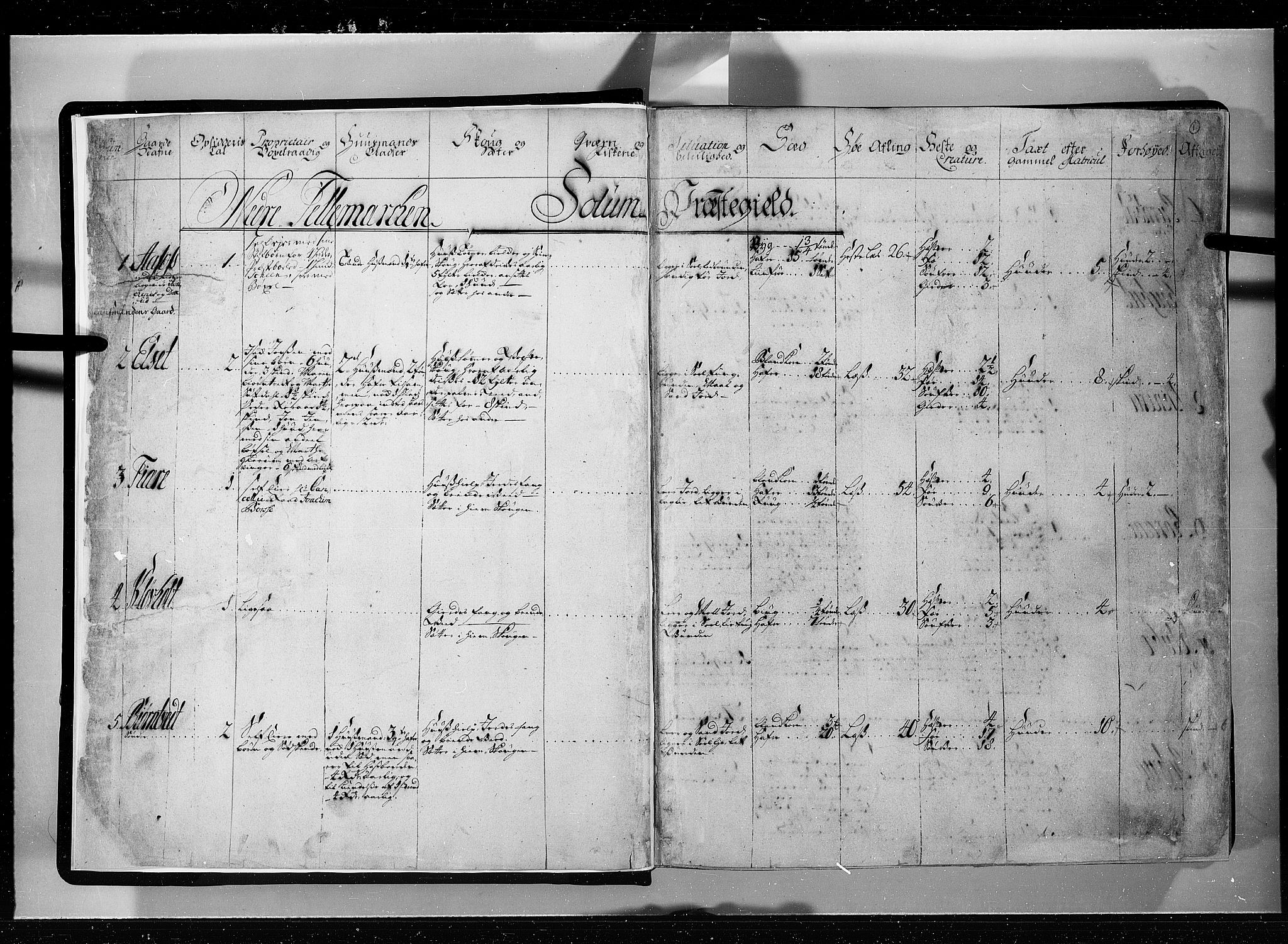 Rentekammeret inntil 1814, Realistisk ordnet avdeling, AV/RA-EA-4070/N/Nb/Nbf/L0121: Øvre og Nedre Telemark eksaminasjonsprotokoll, 1723, s. 0b-1a
