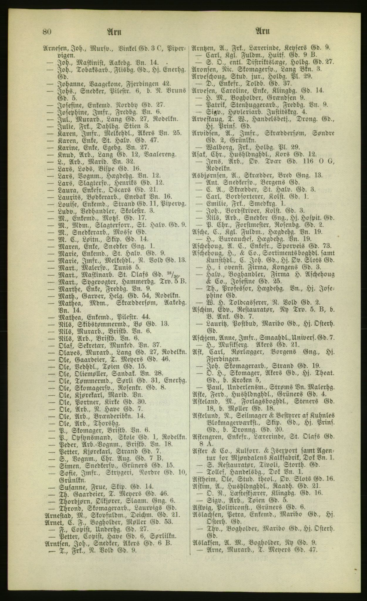 Kristiania/Oslo adressebok, PUBL/-, 1880, s. 80