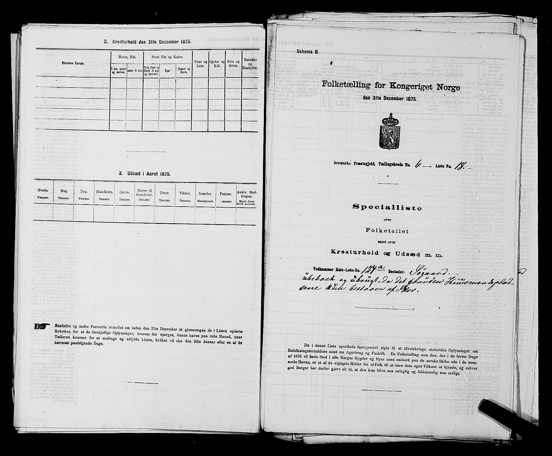 RA, Folketelling 1875 for 0118P Aremark prestegjeld, 1875, s. 853