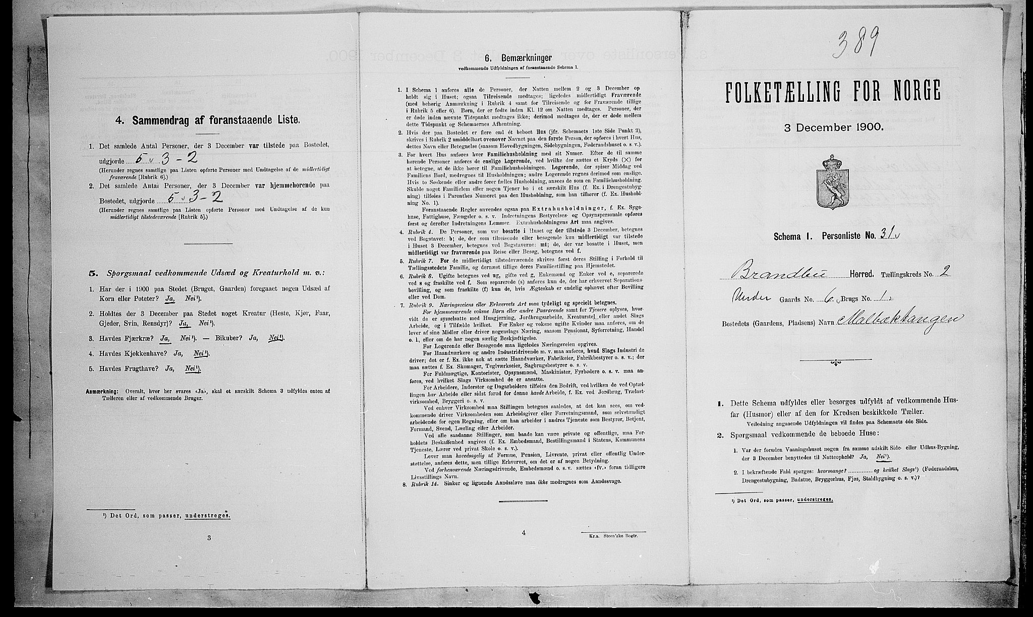 SAH, Folketelling 1900 for 0535 Brandbu herred, 1900, s. 181