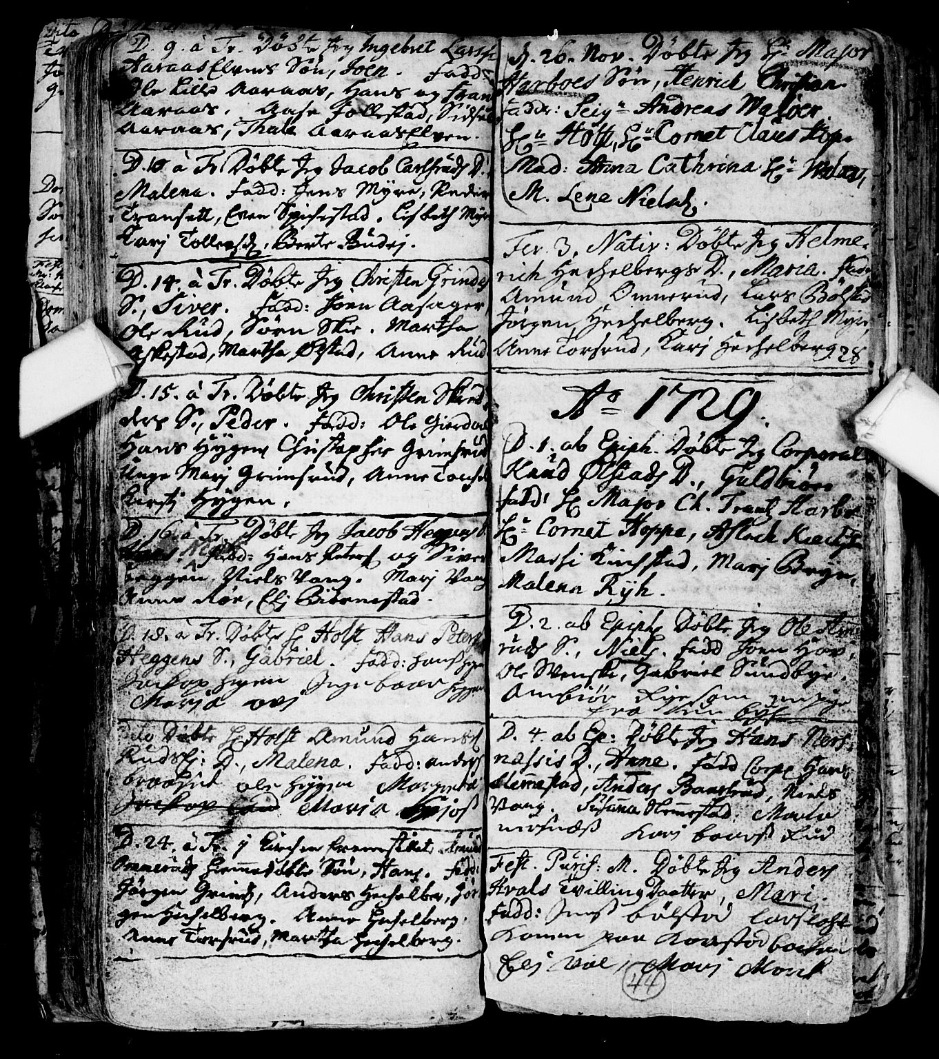 Røyken kirkebøker, SAKO/A-241/F/Fa/L0001: Ministerialbok nr. 1, 1701-1730, s. 44
