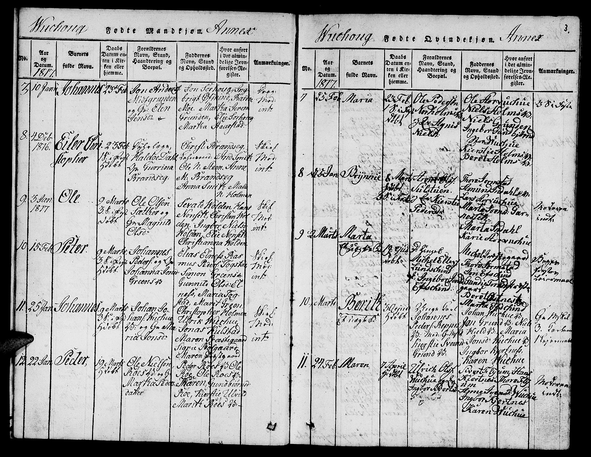 Ministerialprotokoller, klokkerbøker og fødselsregistre - Nord-Trøndelag, AV/SAT-A-1458/724/L0265: Klokkerbok nr. 724C01, 1816-1845, s. 3