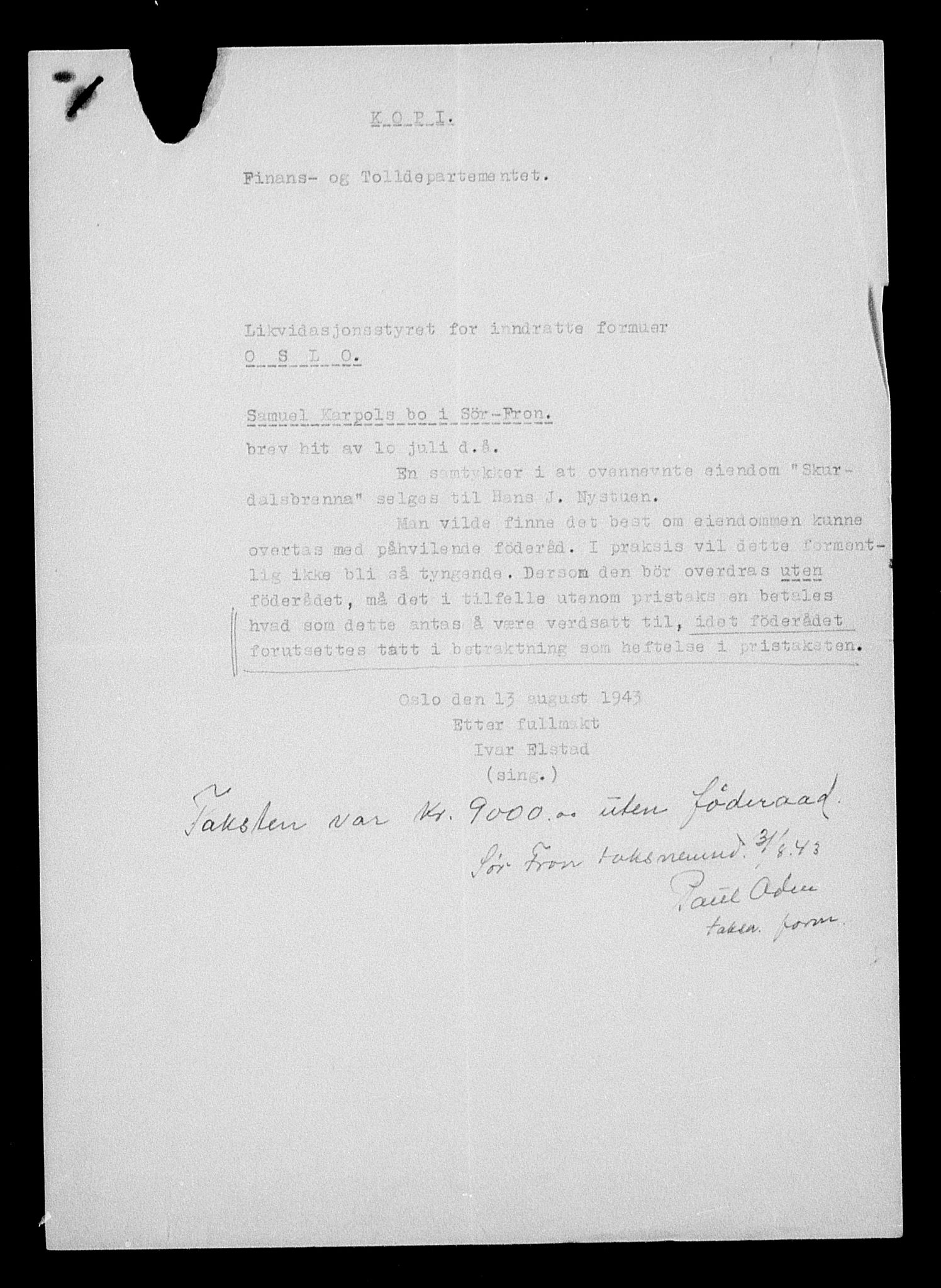 Justisdepartementet, Tilbakeføringskontoret for inndratte formuer, AV/RA-S-1564/H/Hc/Hcc/L0949: --, 1945-1947, s. 795