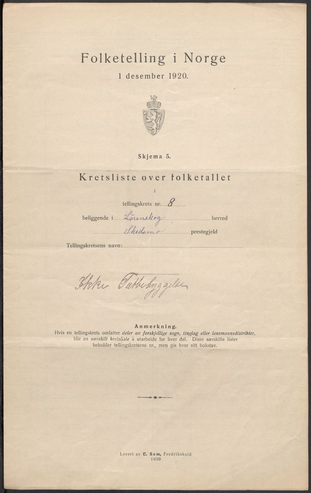 SAO, Folketelling 1920 for 0230 Lørenskog herred, 1920, s. 26