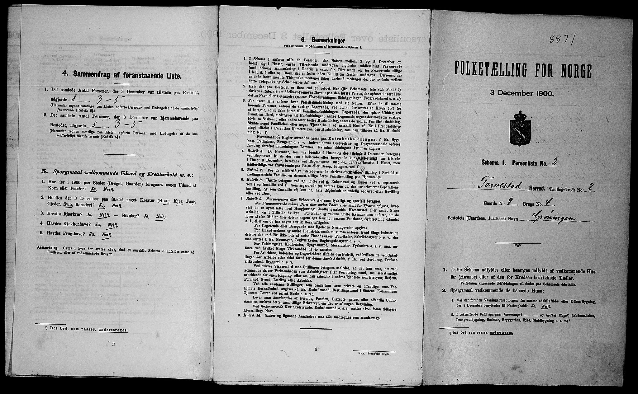 SAST, Folketelling 1900 for 1152 Torvastad herred, 1900, s. 245