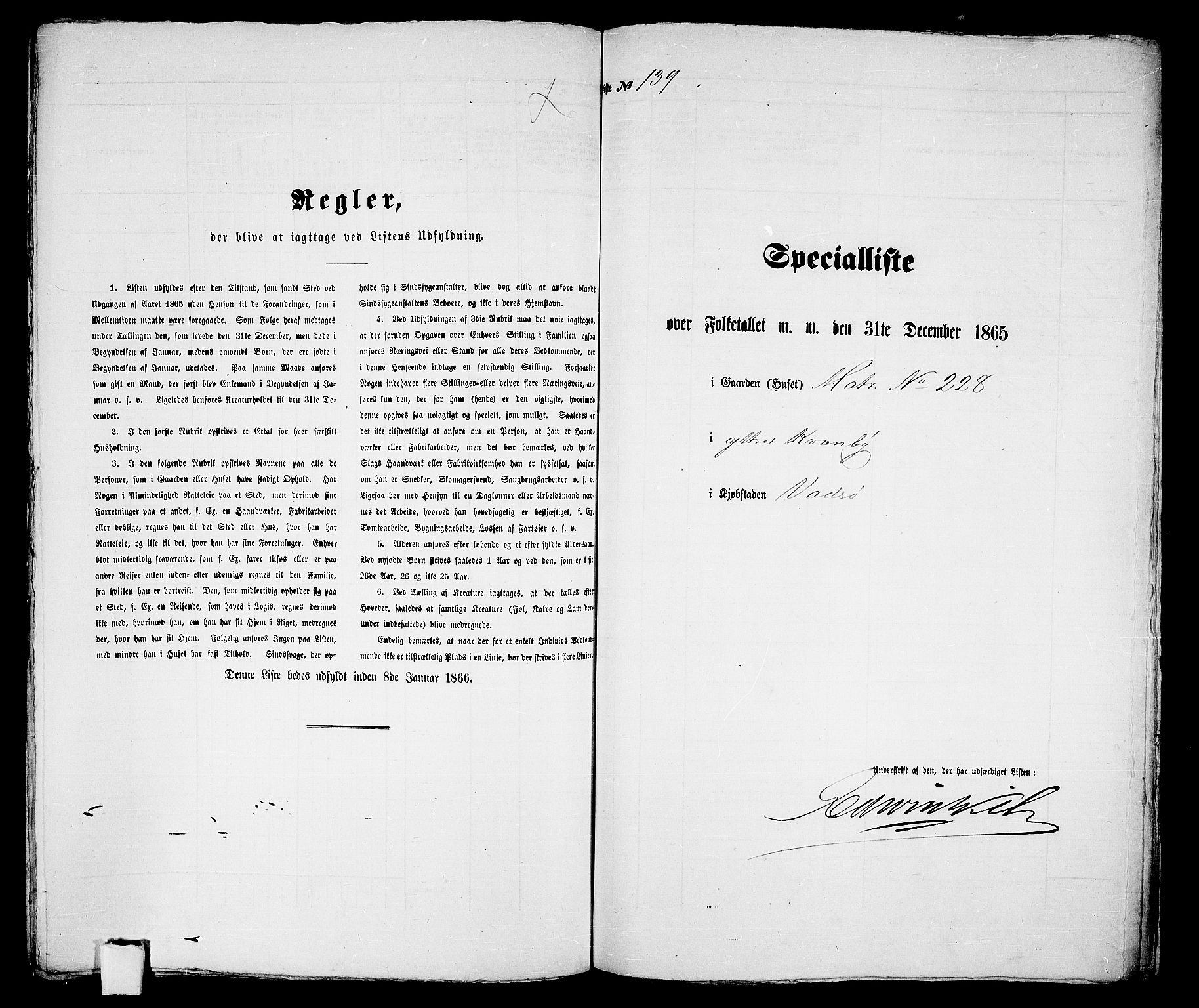 RA, Folketelling 1865 for 2003B Vadsø prestegjeld, Vadsø kjøpstad, 1865, s. 284