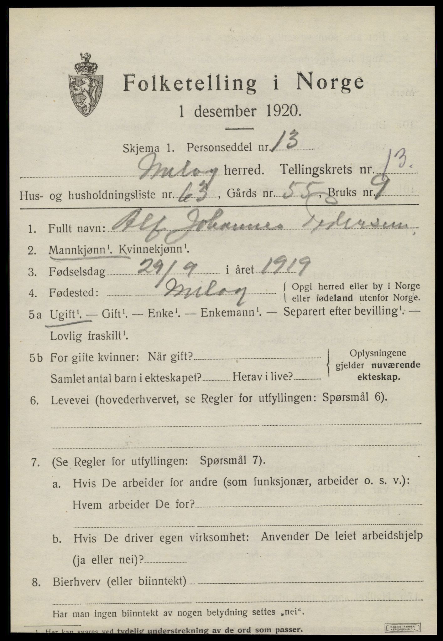 SAT, Folketelling 1920 for 1837 Meløy herred, 1920, s. 9137