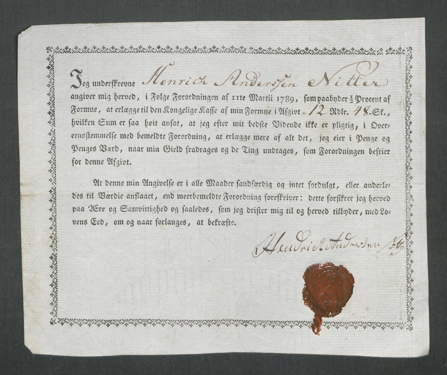 Rentekammeret inntil 1814, Reviderte regnskaper, Mindre regnskaper, AV/RA-EA-4068/Rf/Rfe/L0058: Ytre og Indre Sogn fogderi, 1789, s. 198