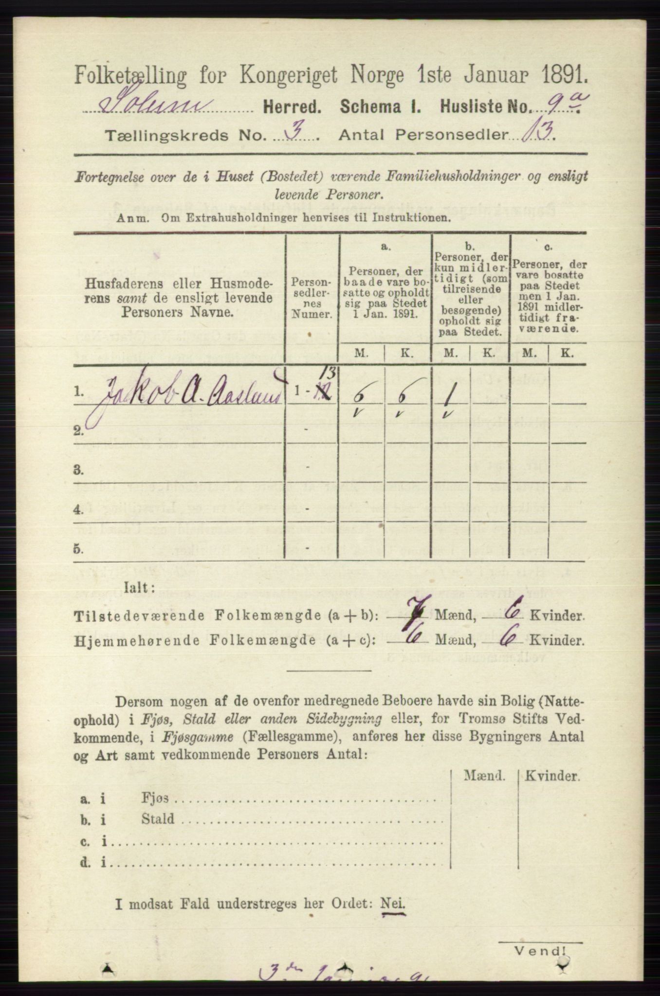 RA, Folketelling 1891 for 0818 Solum herred, 1891, s. 310