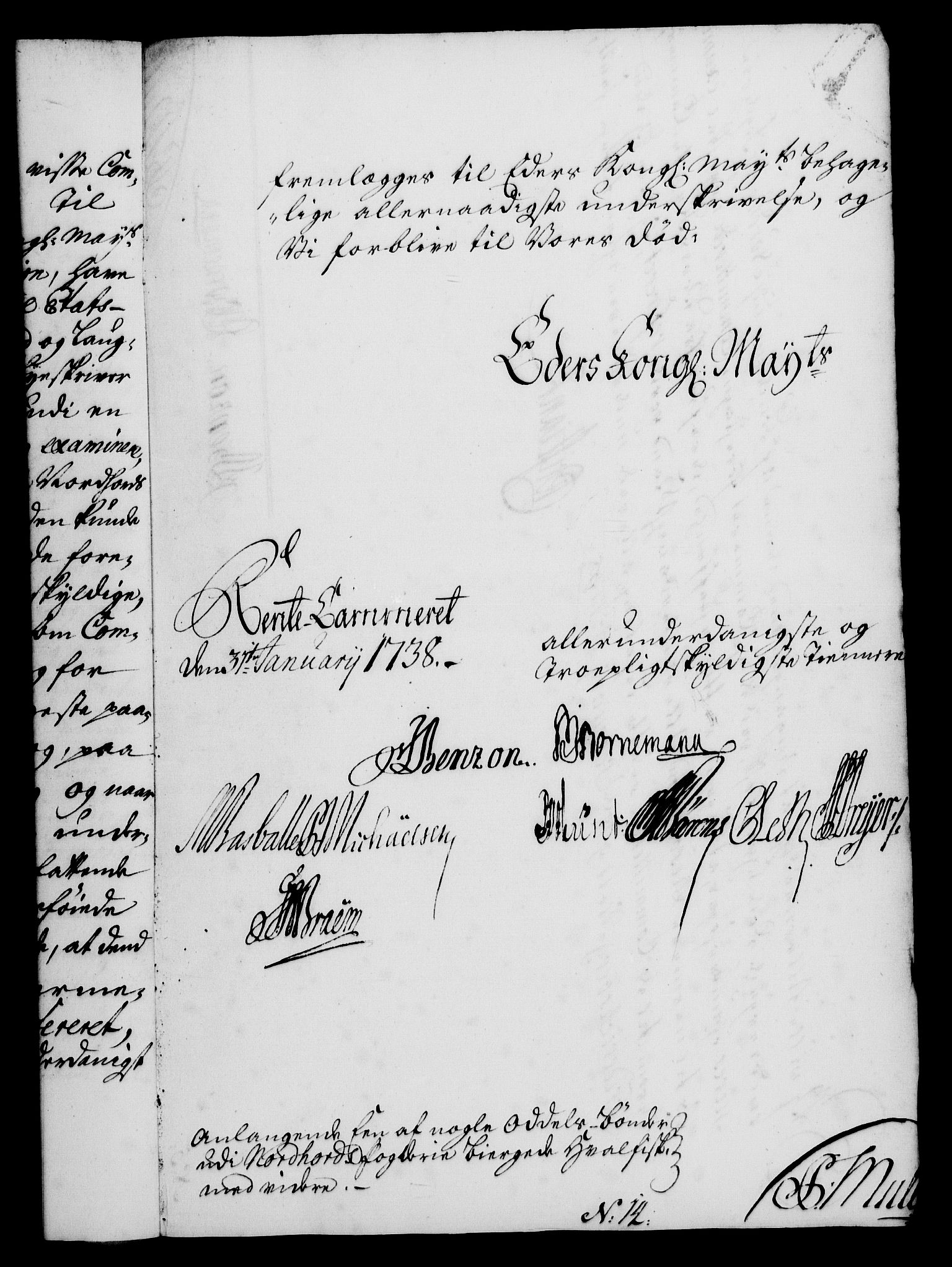 Rentekammeret, Kammerkanselliet, AV/RA-EA-3111/G/Gf/Gfa/L0021: Norsk relasjons- og resolusjonsprotokoll (merket RK 52.21), 1738, s. 51