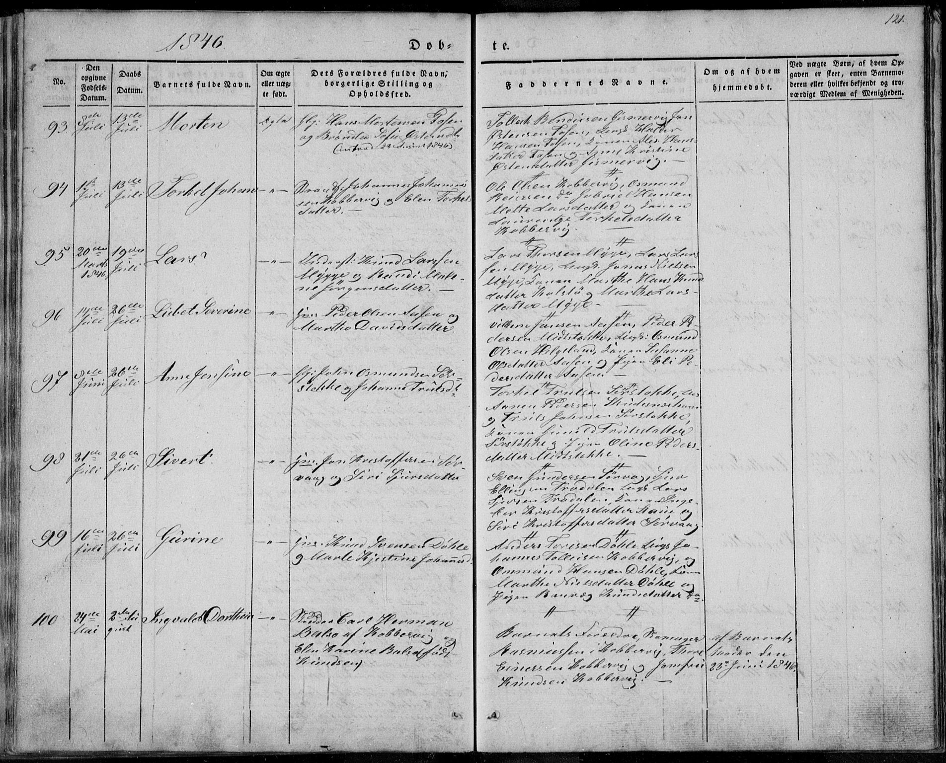 Avaldsnes sokneprestkontor, AV/SAST-A -101851/H/Ha/Haa/L0006: Ministerialbok nr. A 6, 1839-1847, s. 121