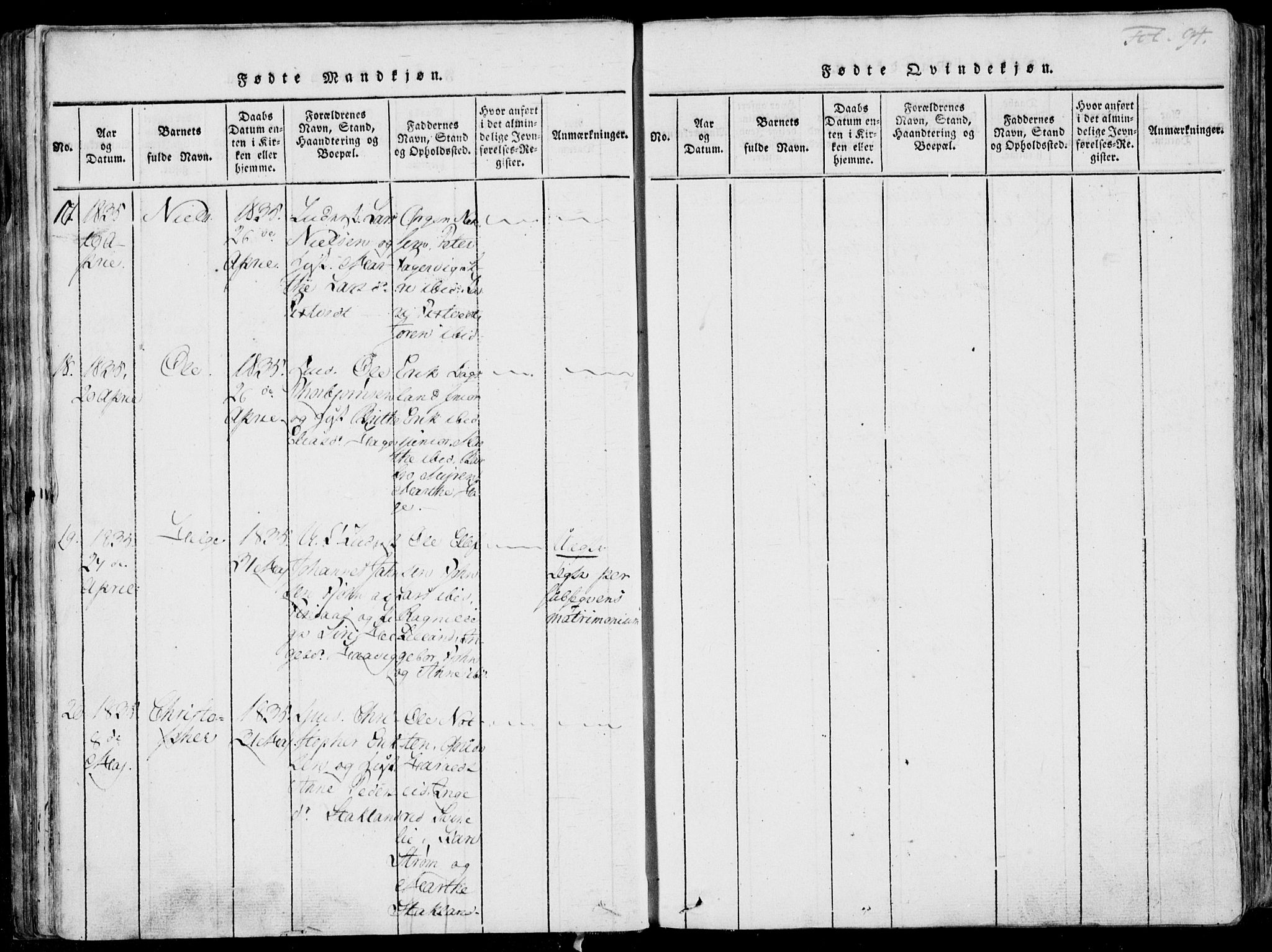 Skjold sokneprestkontor, AV/SAST-A-101847/H/Ha/Haa/L0003: Ministerialbok nr. A 3, 1815-1835, s. 94