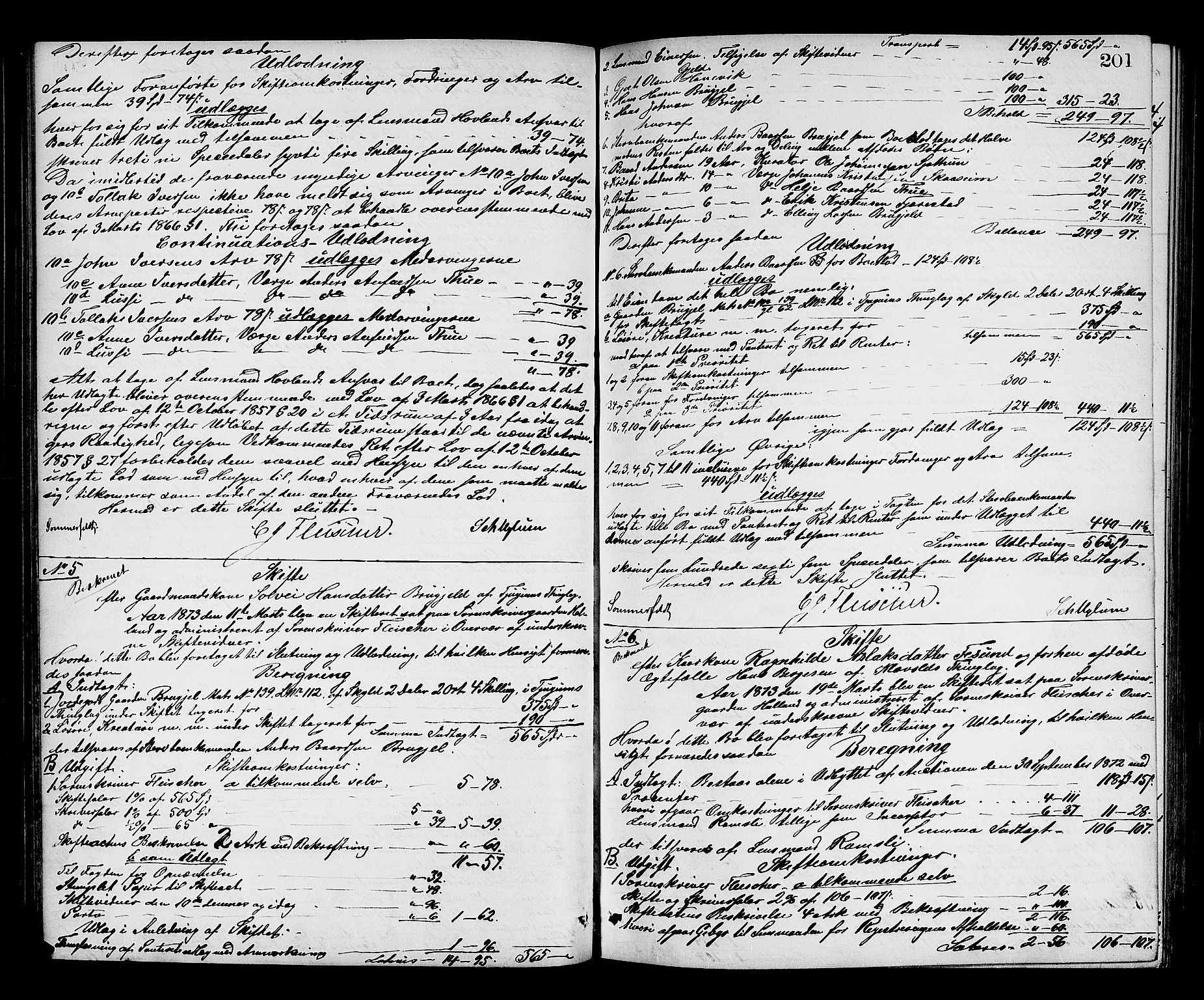 Ytre Sogn tingrett, AV/SAB-A-2601/1/H/Hc/L0002: Skifteutlodningsprotokoll, 1868-1882, s. 200b-201a