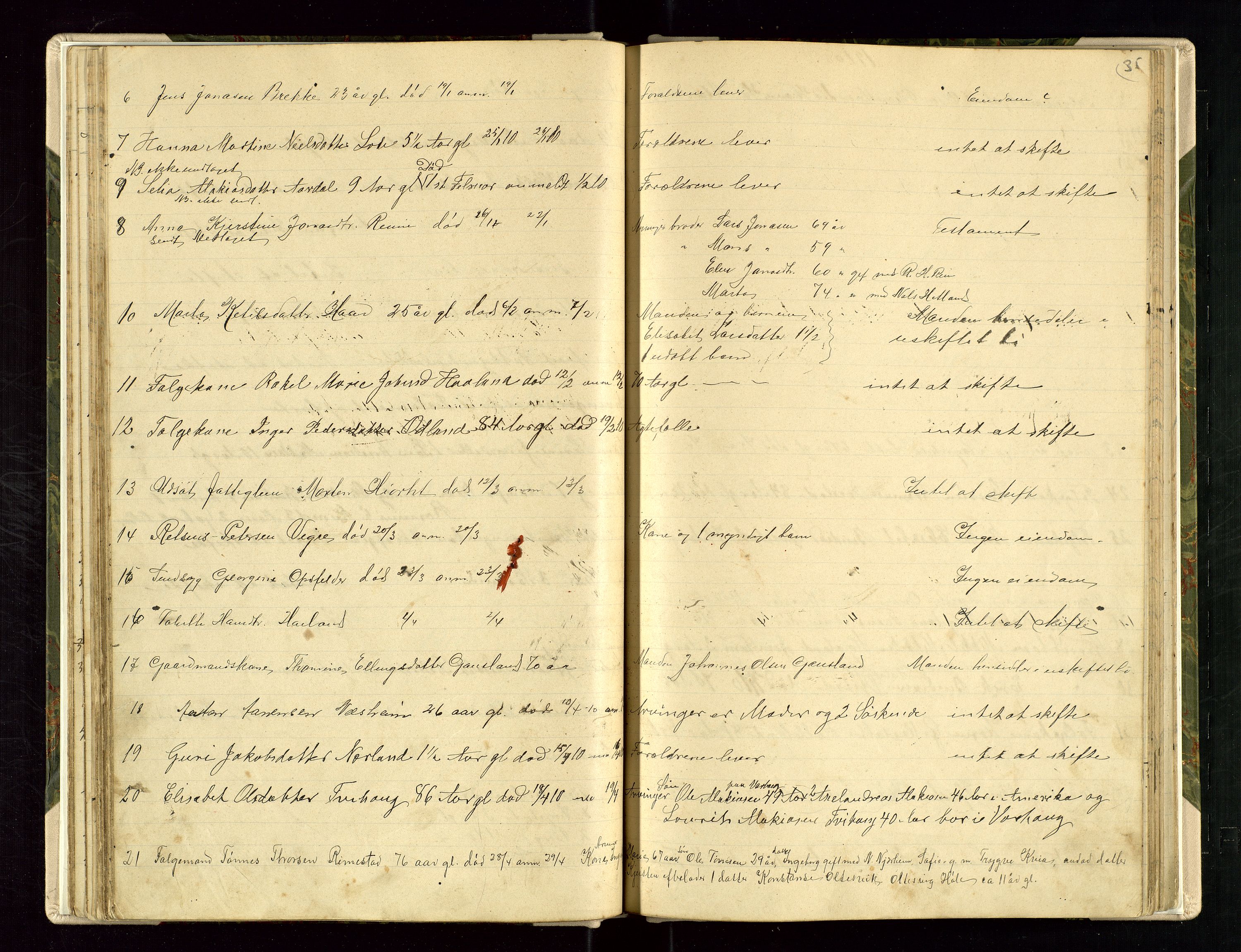 Hå lensmannskontor, AV/SAST-A-100456/Gga/L0002: Dødsfallsprotokoll, 1902-1925, s. 35
