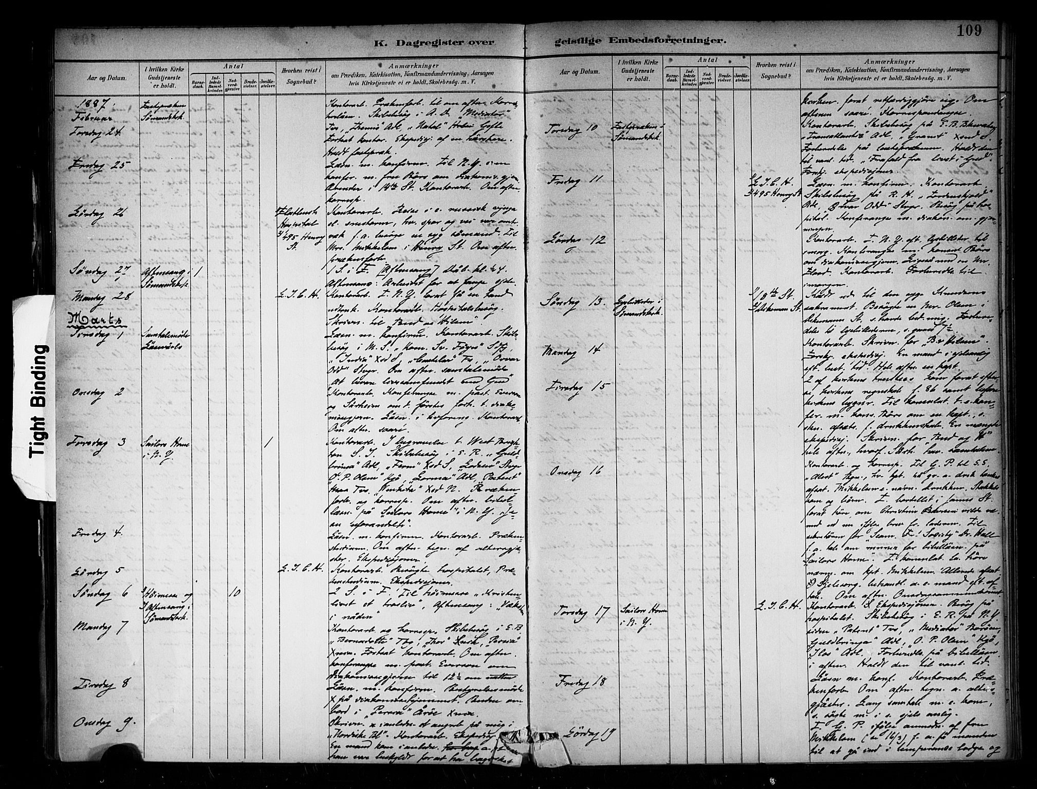 Den norske sjømannsmisjon i utlandet/New York, AV/SAB-SAB/PA-0110/H/Ha/L0002: Ministerialbok nr. A 2, 1886-1888, s. 109