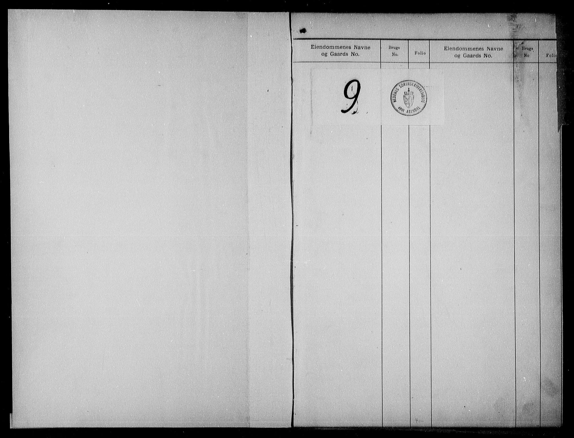Nedenes sorenskriveri, SAK/1221-0006/G/Ga/Gaa/L0057: Panteregister nr. 50a, 1800-1955