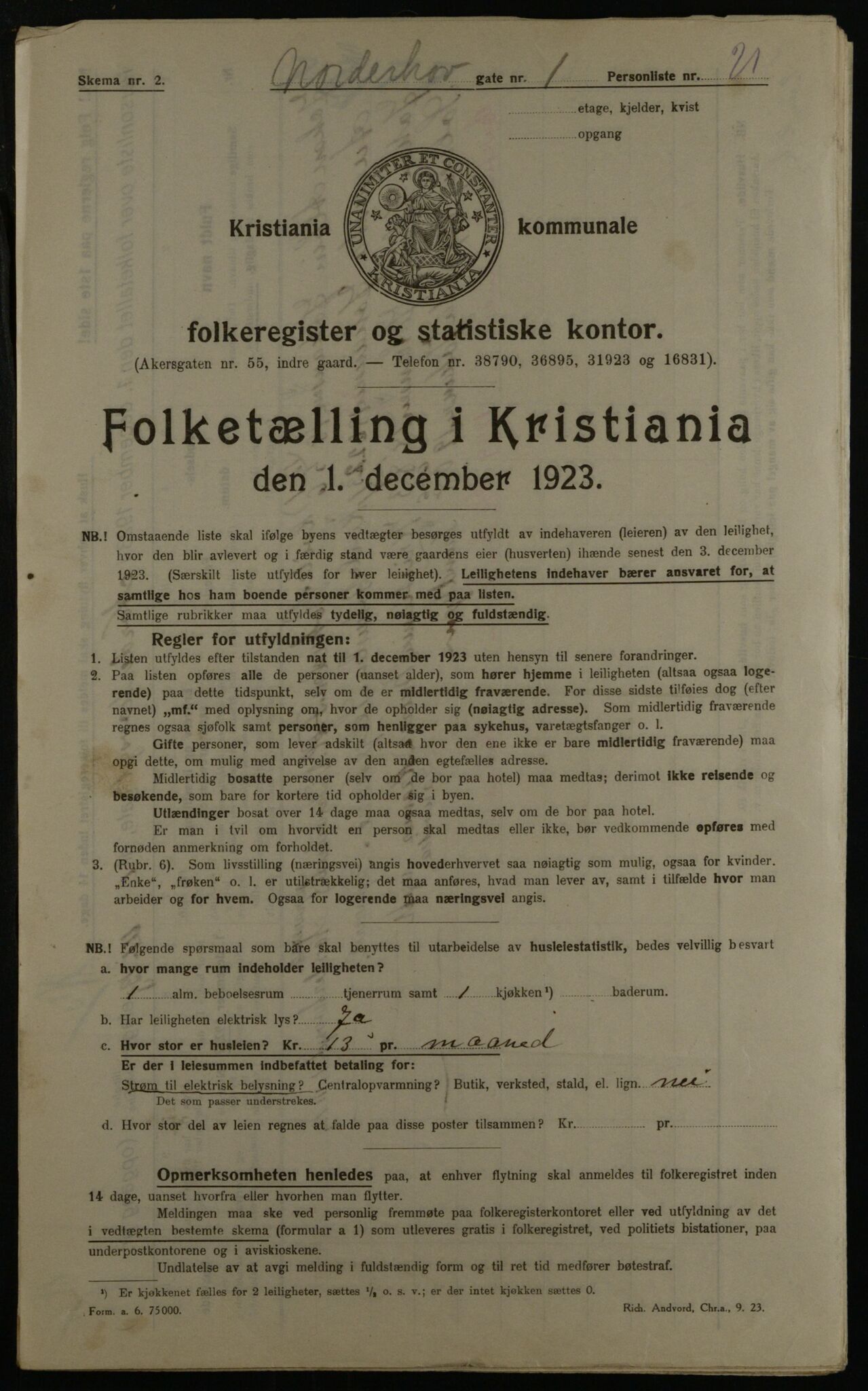 OBA, Kommunal folketelling 1.12.1923 for Kristiania, 1923, s. 79653