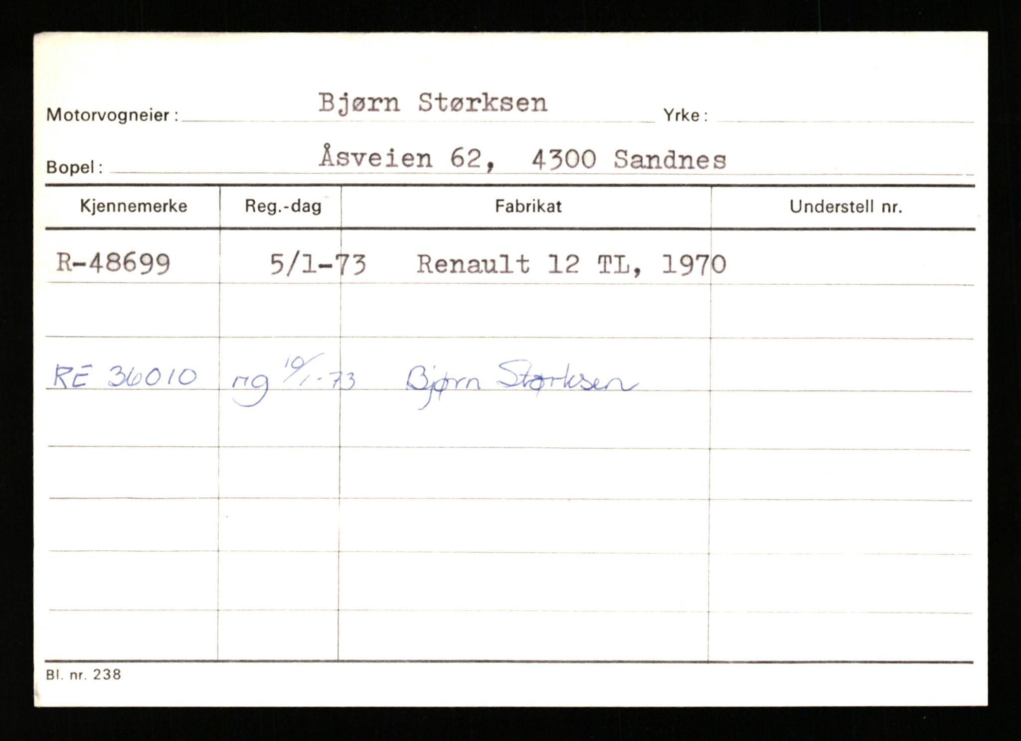 Stavanger trafikkstasjon, SAST/A-101942/0/G/L0006: Registreringsnummer: 34250 - 49007, 1930-1971, s. 3384