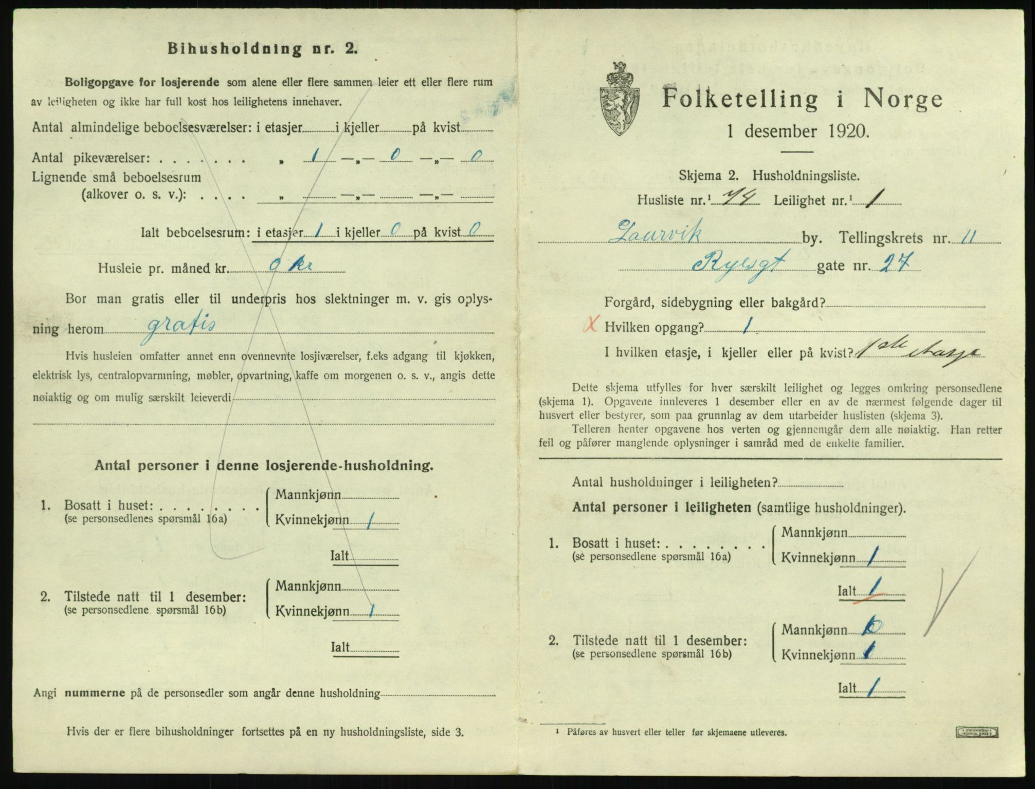 SAKO, Folketelling 1920 for 0707 Larvik kjøpstad, 1920, s. 8226