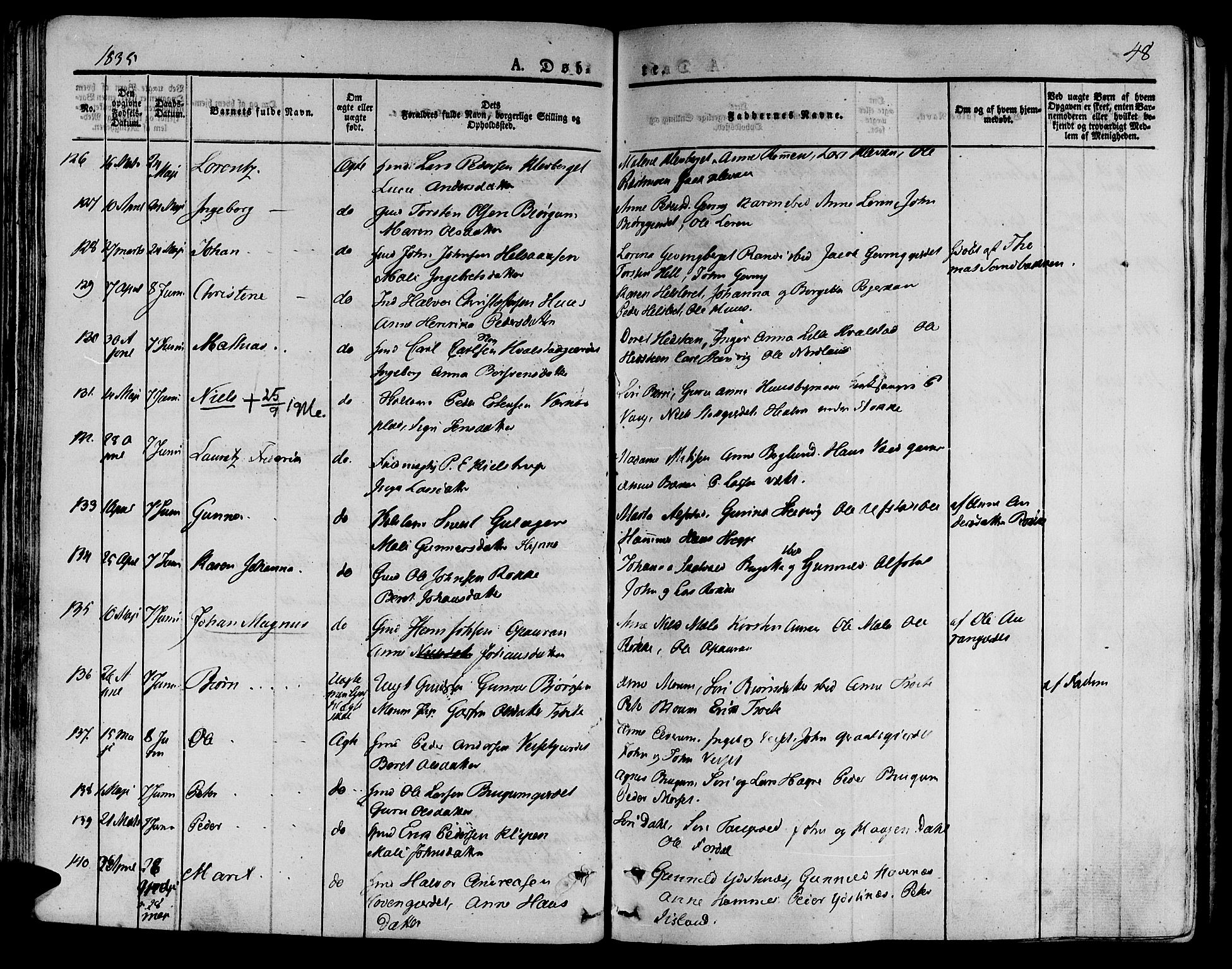 Ministerialprotokoller, klokkerbøker og fødselsregistre - Nord-Trøndelag, AV/SAT-A-1458/709/L0071: Ministerialbok nr. 709A11, 1833-1844, s. 48
