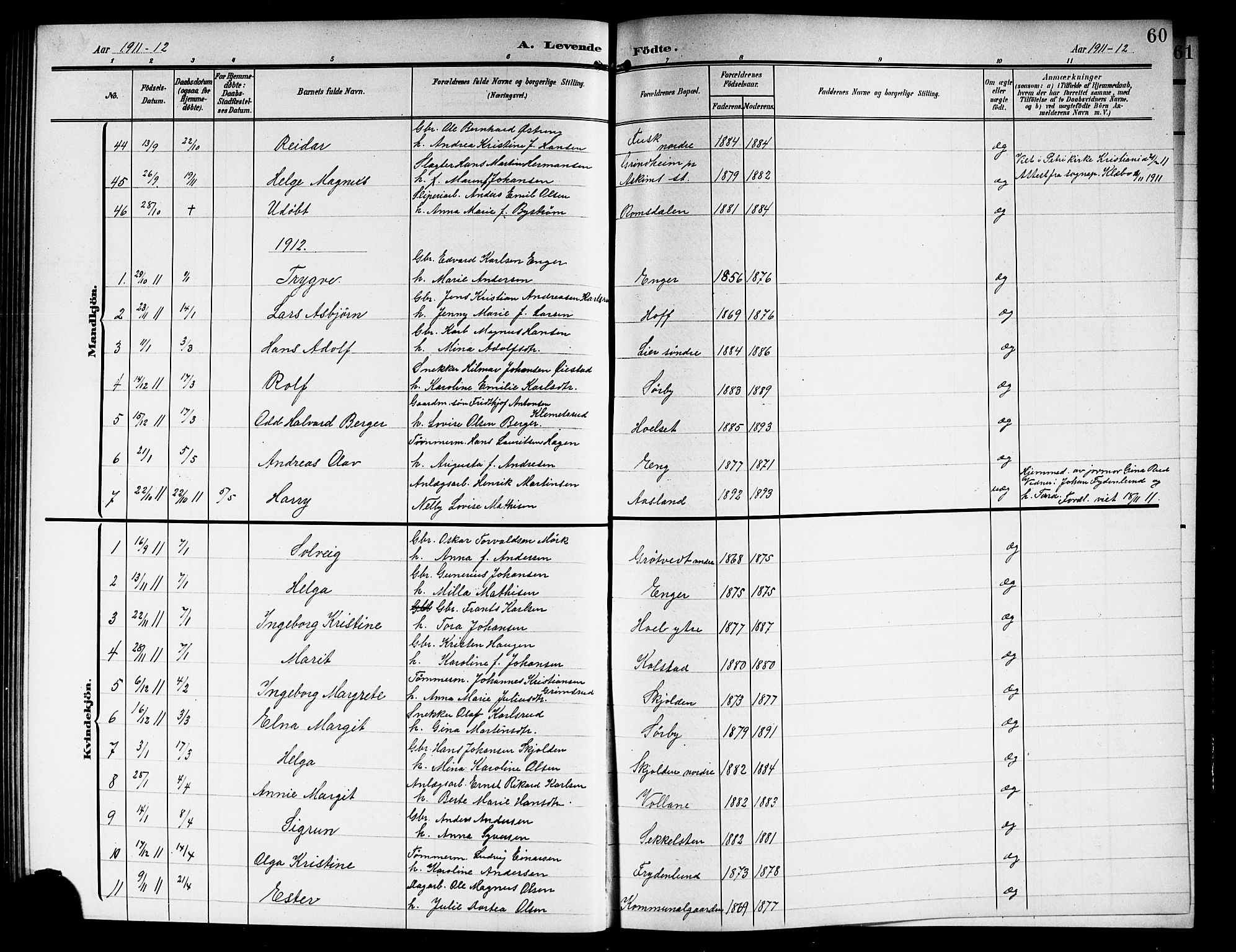 Askim prestekontor Kirkebøker, AV/SAO-A-10900/G/Ga/L0002: Klokkerbok nr. 2, 1903-1921, s. 60