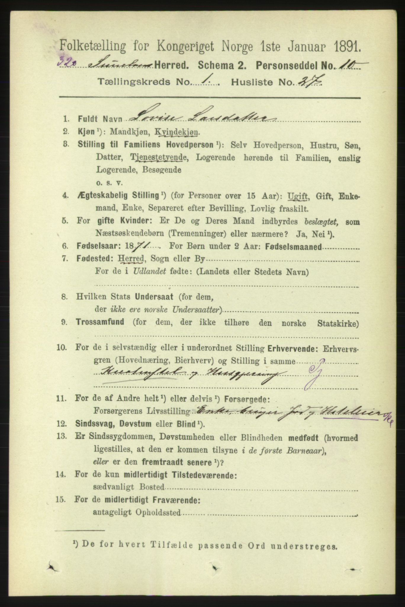 RA, Folketelling 1891 for 1523 Sunnylven herred, 1891, s. 236