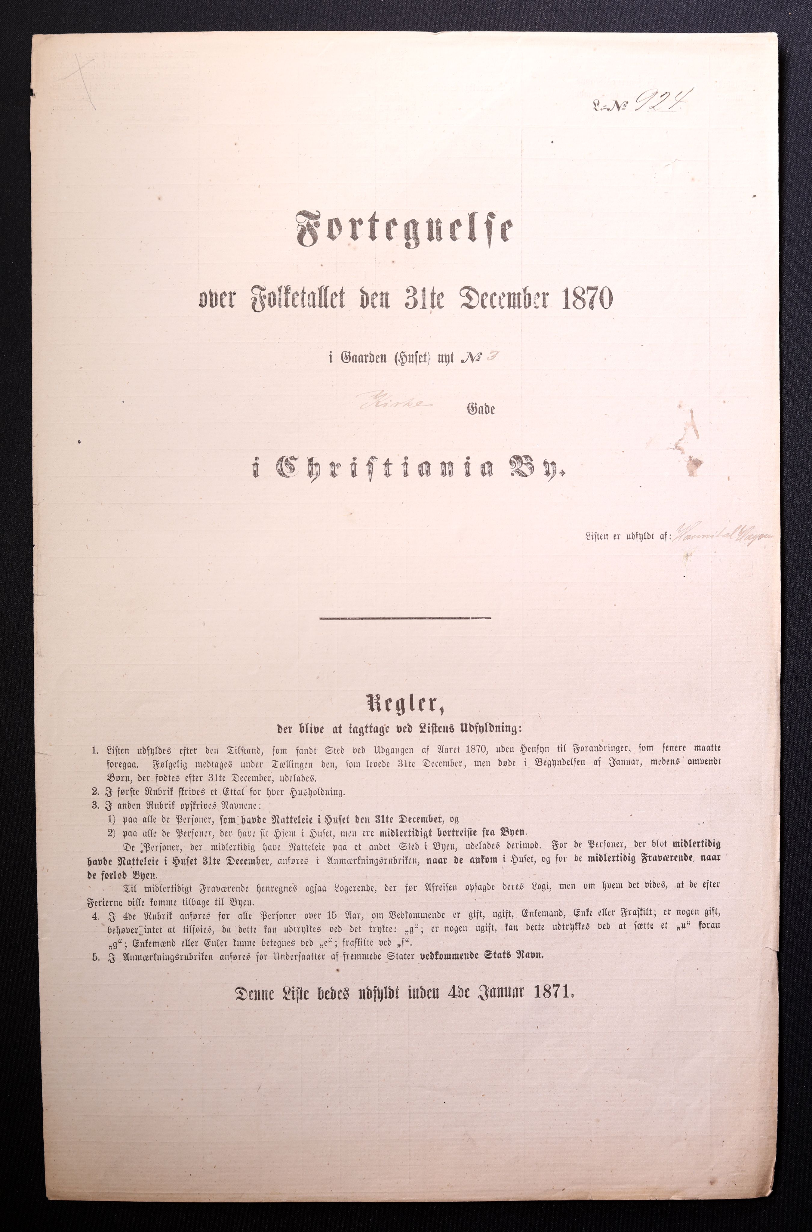 RA, Folketelling 1870 for 0301 Kristiania kjøpstad, 1870, s. 1444