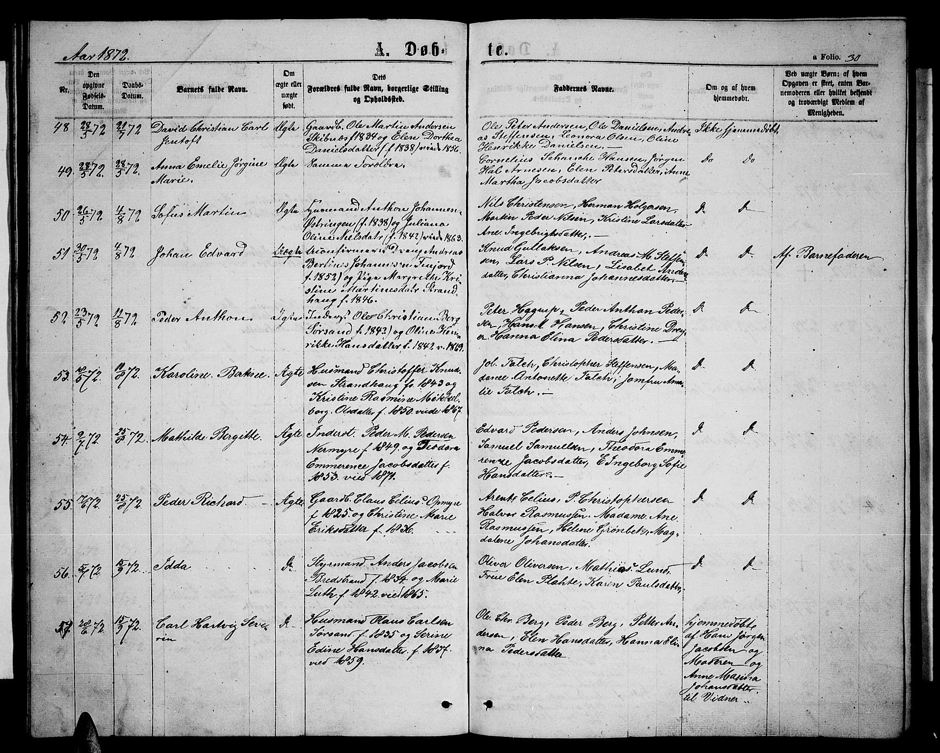 Ministerialprotokoller, klokkerbøker og fødselsregistre - Nordland, AV/SAT-A-1459/893/L1348: Klokkerbok nr. 893C03, 1867-1877, s. 30