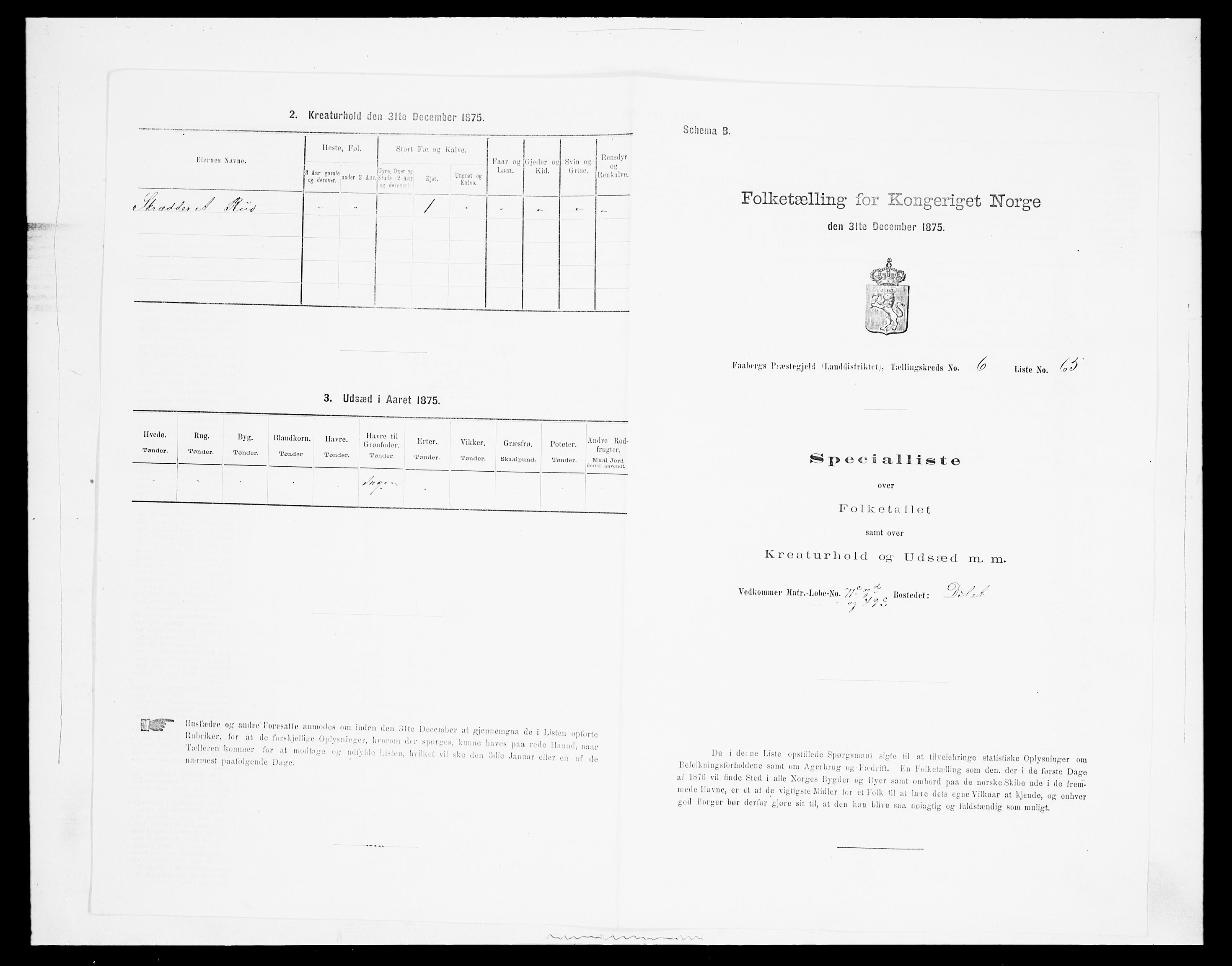 SAH, Folketelling 1875 for 0524L Fåberg prestegjeld, Fåberg sokn og Lillehammer landsokn, 1875, s. 827