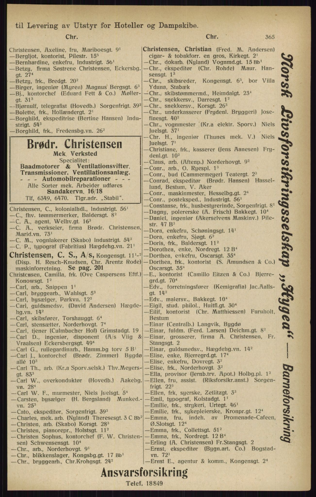 Kristiania/Oslo adressebok, PUBL/-, 1916, s. 365