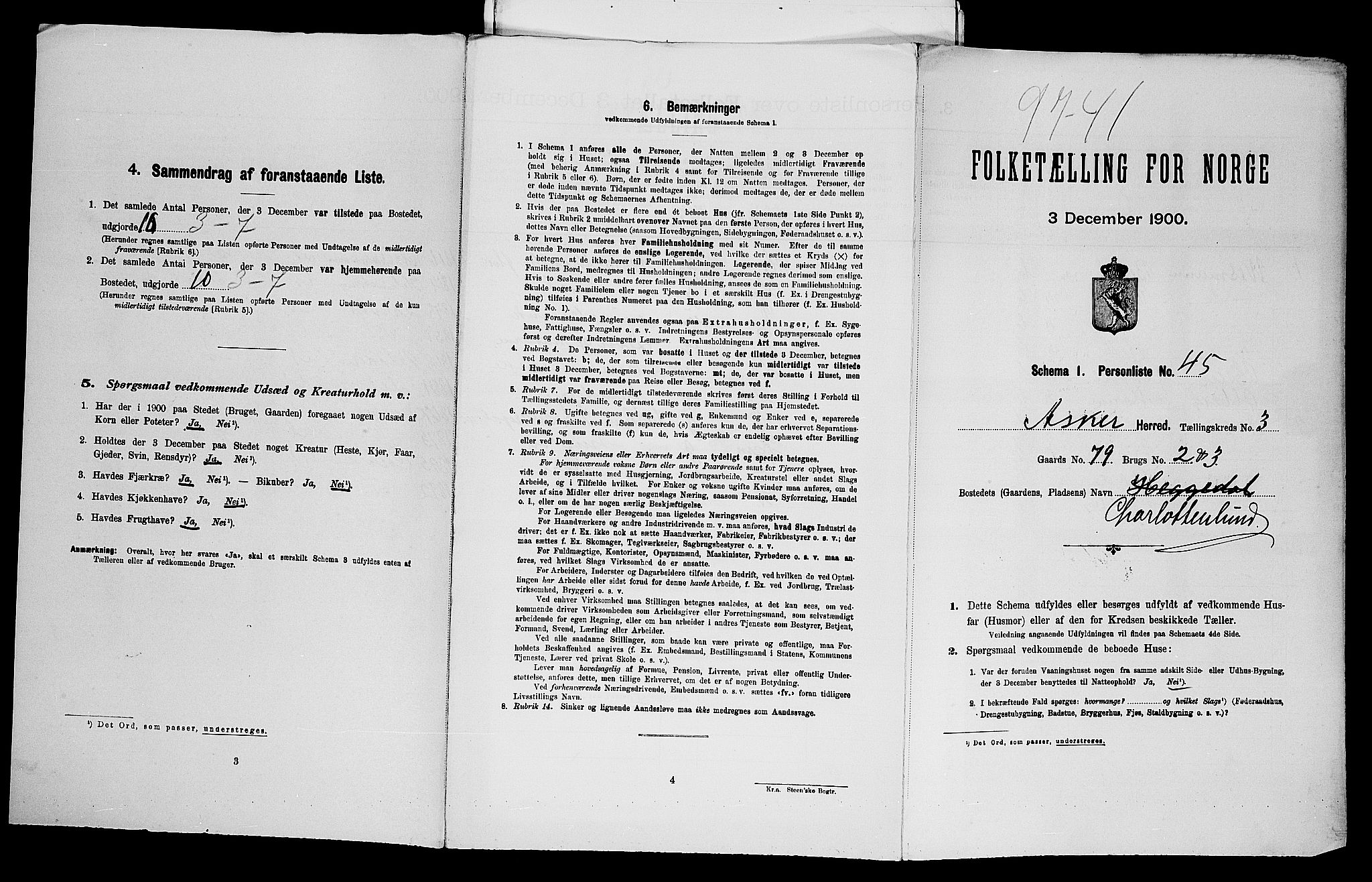 SAO, Folketelling 1900 for 0220 Asker herred, 1900, s. 896