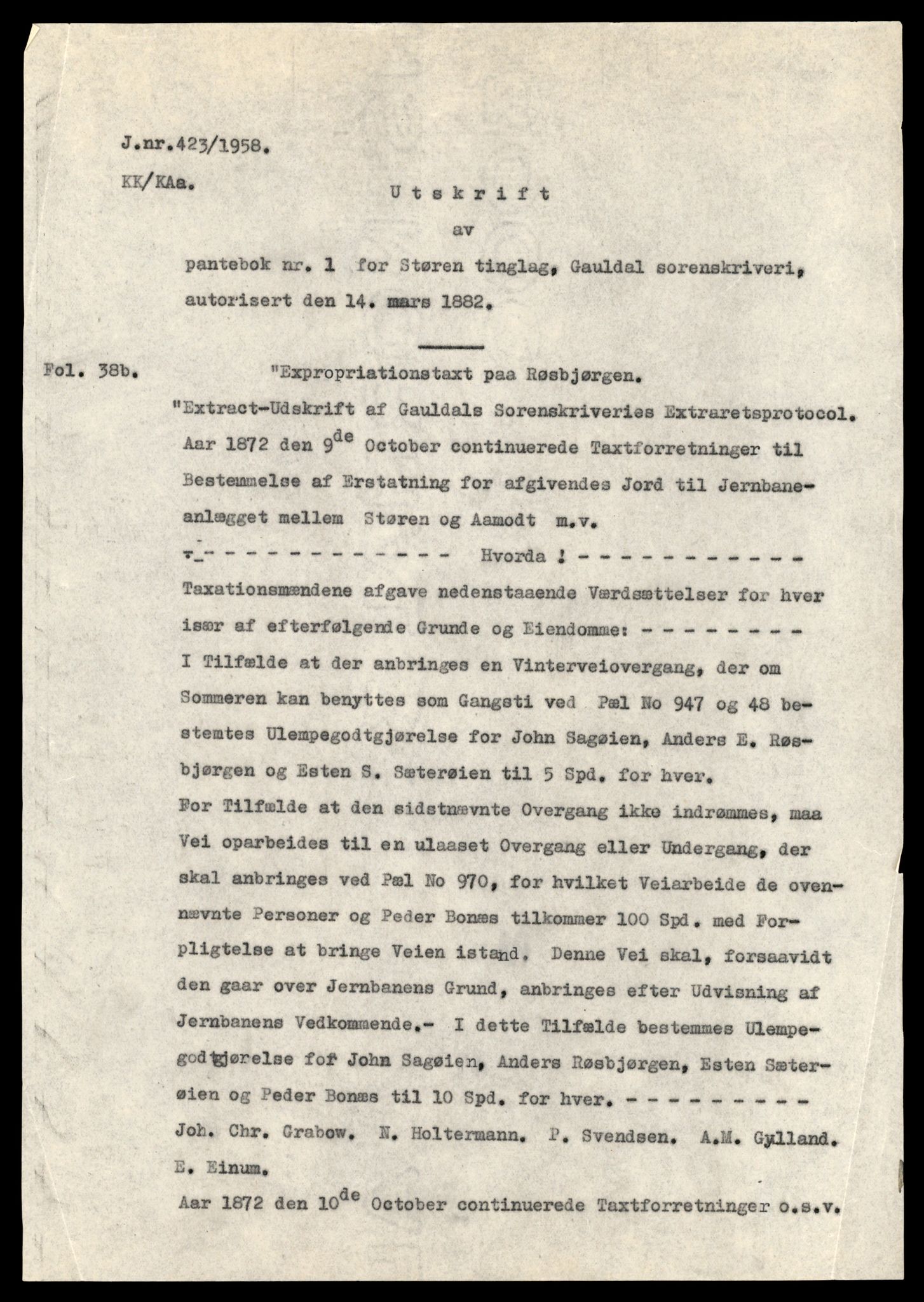 Statsarkivet i Trondheim, AV/SAT-A-4183/J/Jh/L0004: Pantebok for Støren, Budal, Ålen, Haltdal og Singsås, 1810-1882