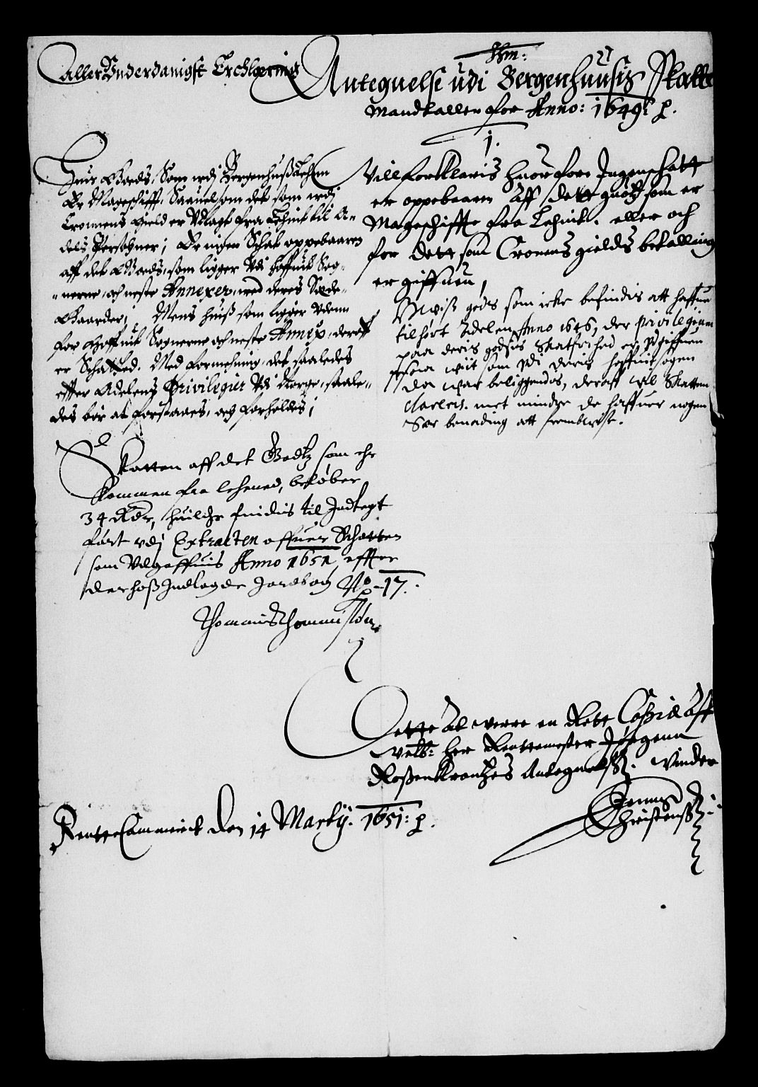 Rentekammeret inntil 1814, Reviderte regnskaper, Lensregnskaper, AV/RA-EA-5023/R/Rb/Rbt/L0116: Bergenhus len, 1649-1651