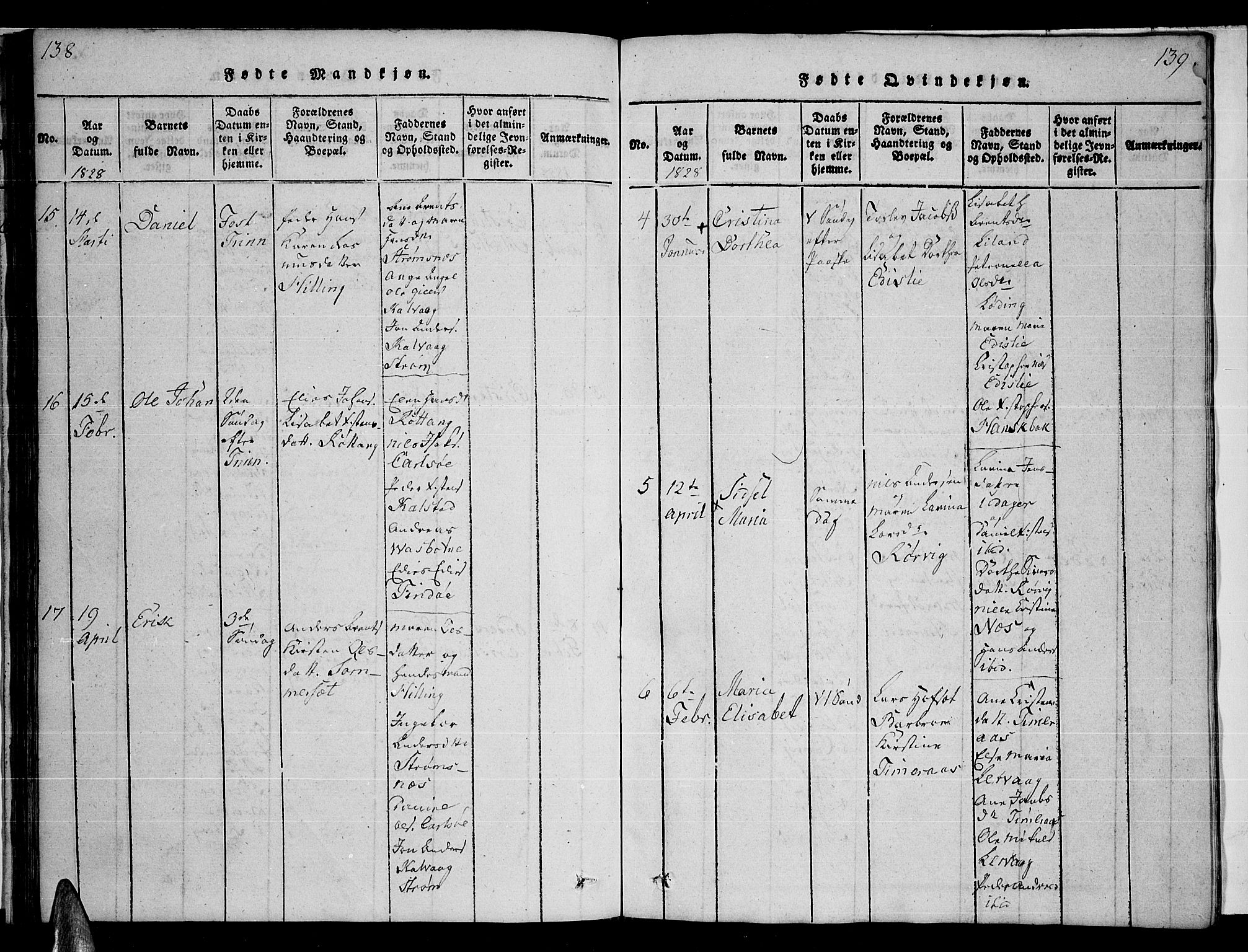 Ministerialprotokoller, klokkerbøker og fødselsregistre - Nordland, AV/SAT-A-1459/859/L0855: Klokkerbok nr. 859C01, 1821-1839, s. 138-139